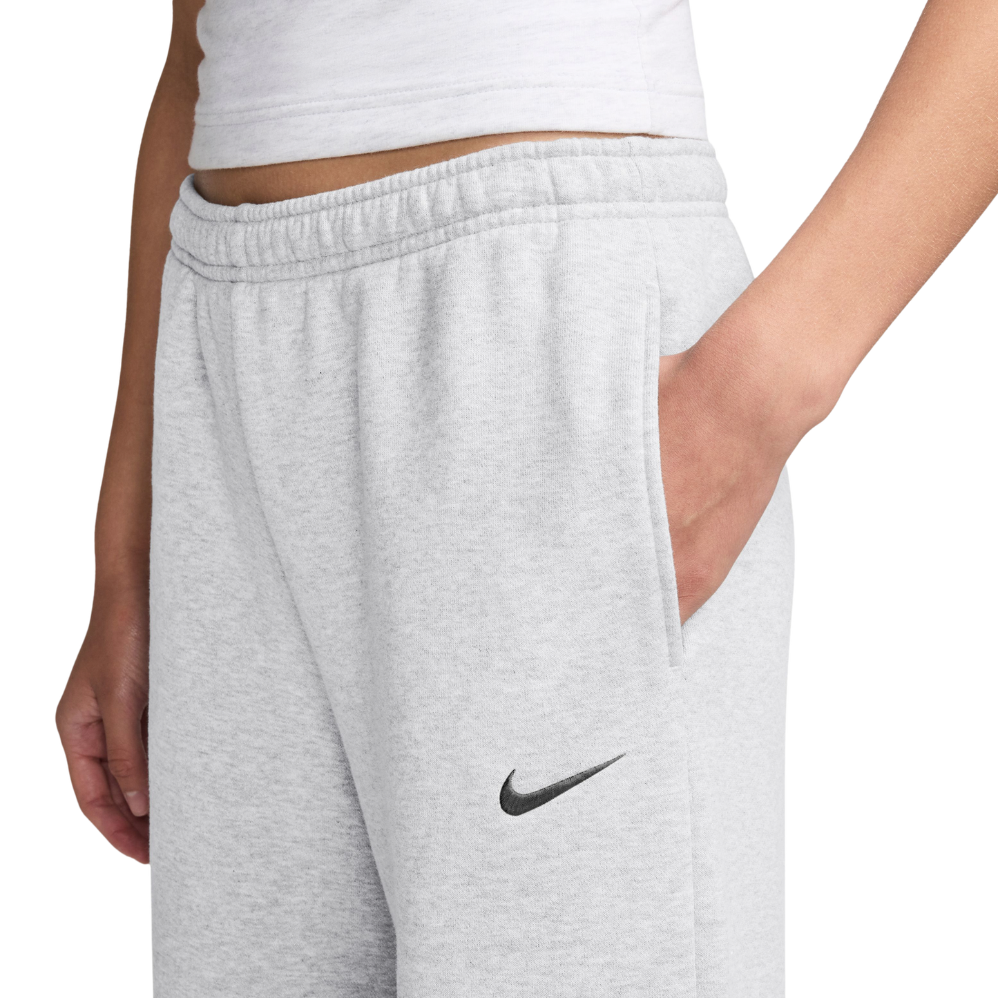 Nike Studio Fleece STD Wide Leg Pants - Women's - Birch Heather/Black