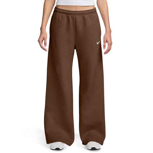 Nike Studio Fleece Wide Leg Pant - Women's - Cacao/Sail