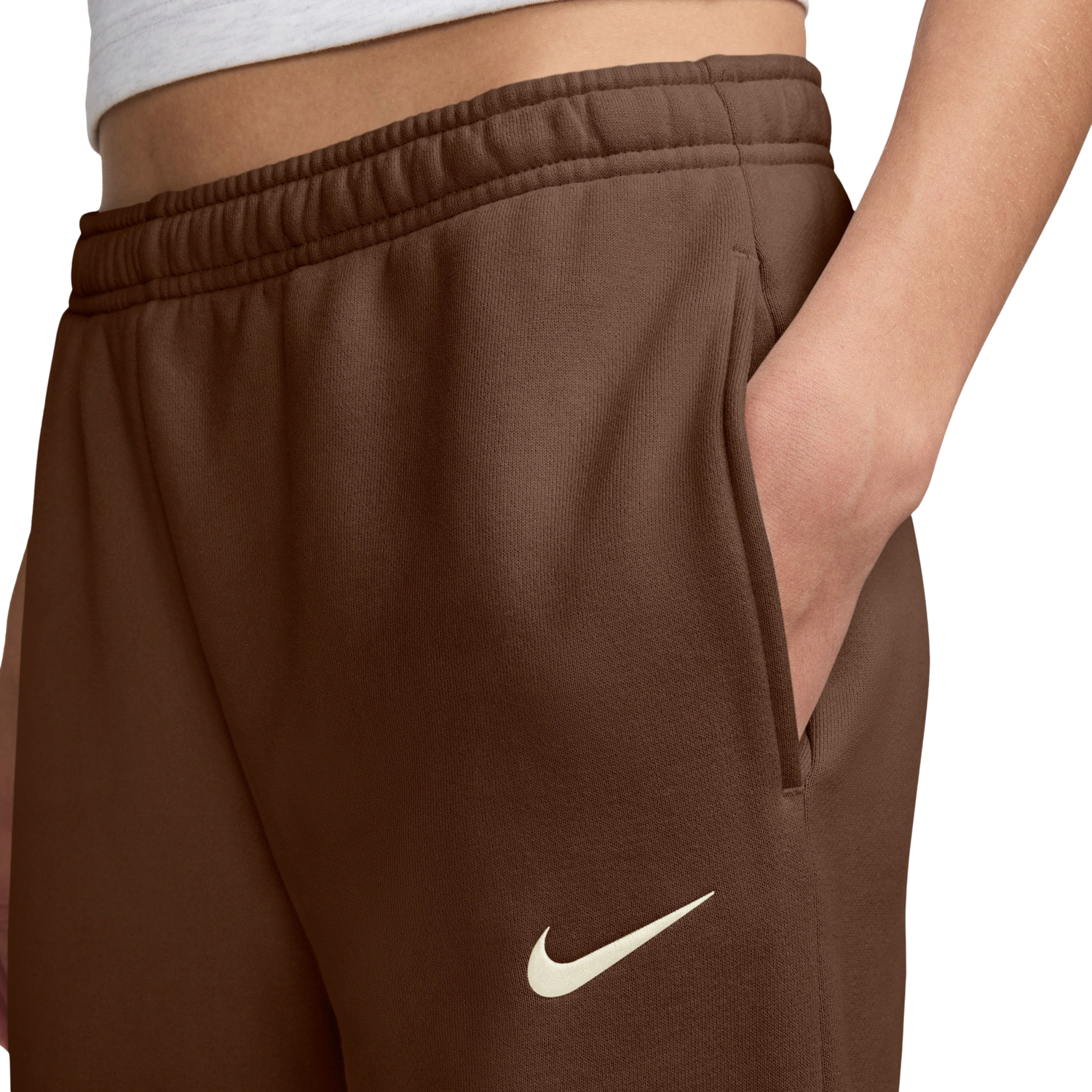Nike Studio Fleece Wide Leg Pant - Women's - Cacao/Sail