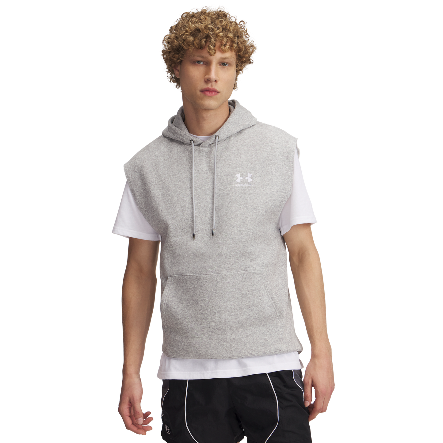 Under Armour Icon Fleece Sleeveless Hoodie - Men's - Mod Gray/White