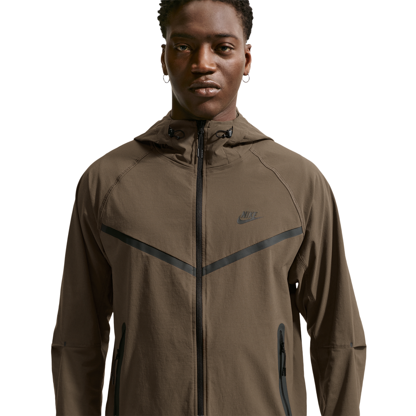 Nike Drifit Tech Woven Windrunner FZ Jacket - Men's - Dark Hazel/Black/Dark Hazel