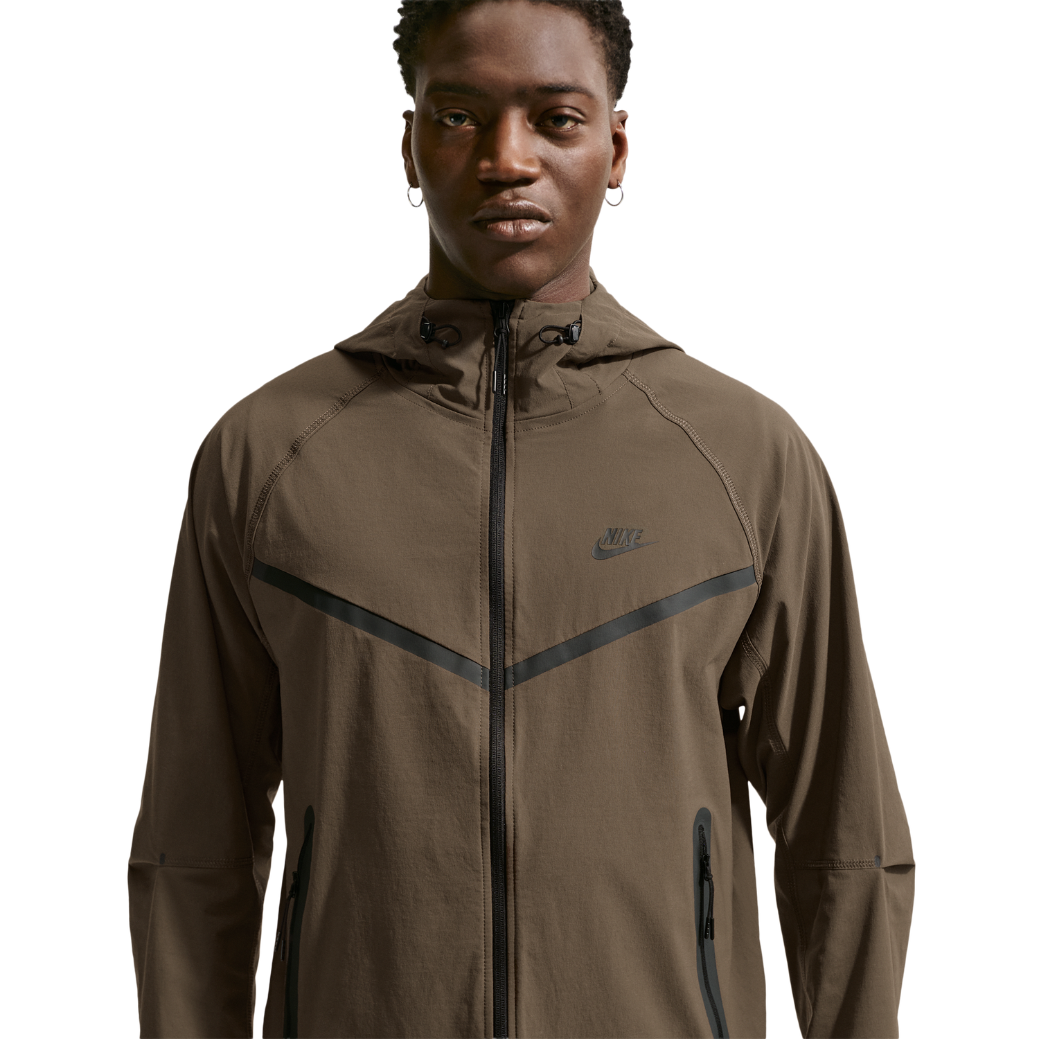 Nike Drifit Tech Woven Windrunner FZ Jacket - Men's - Dark Hazel/Black/Dark Hazel