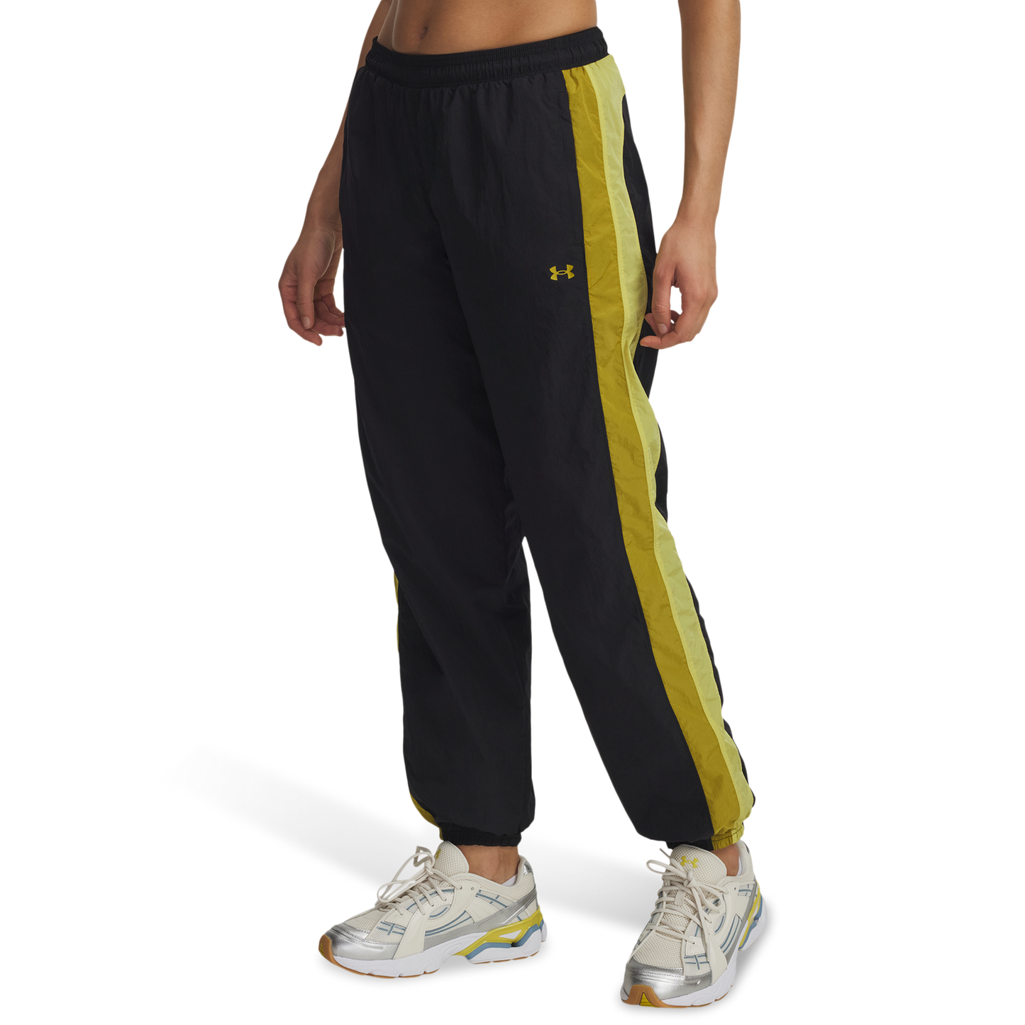 Under Armour Icon Crinkle Pant - Women's - Black/Yellow Shade/Green Legacy