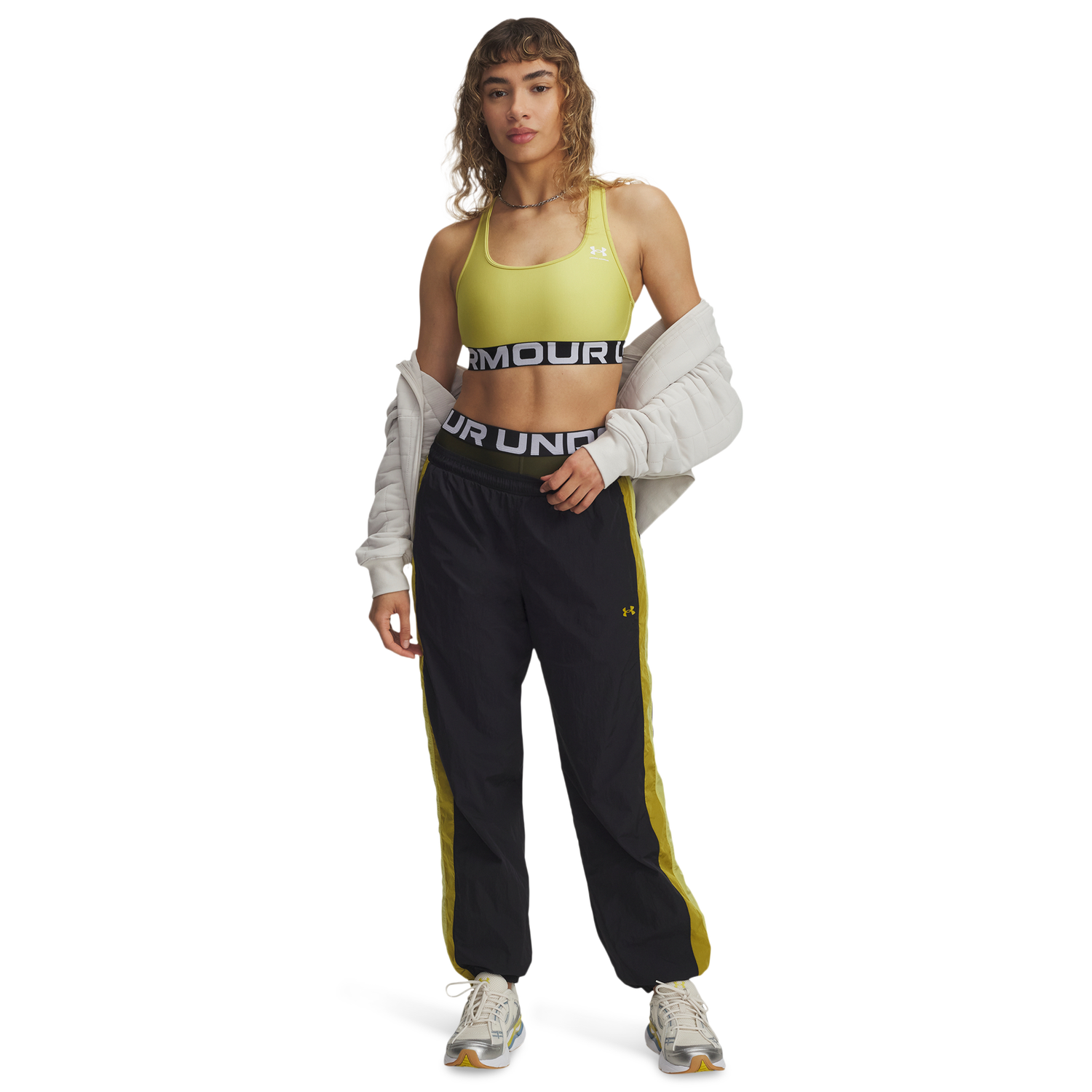 Under Armour Icon Crinkle Pant - Women's - Black/Yellow Shade/Green Legacy