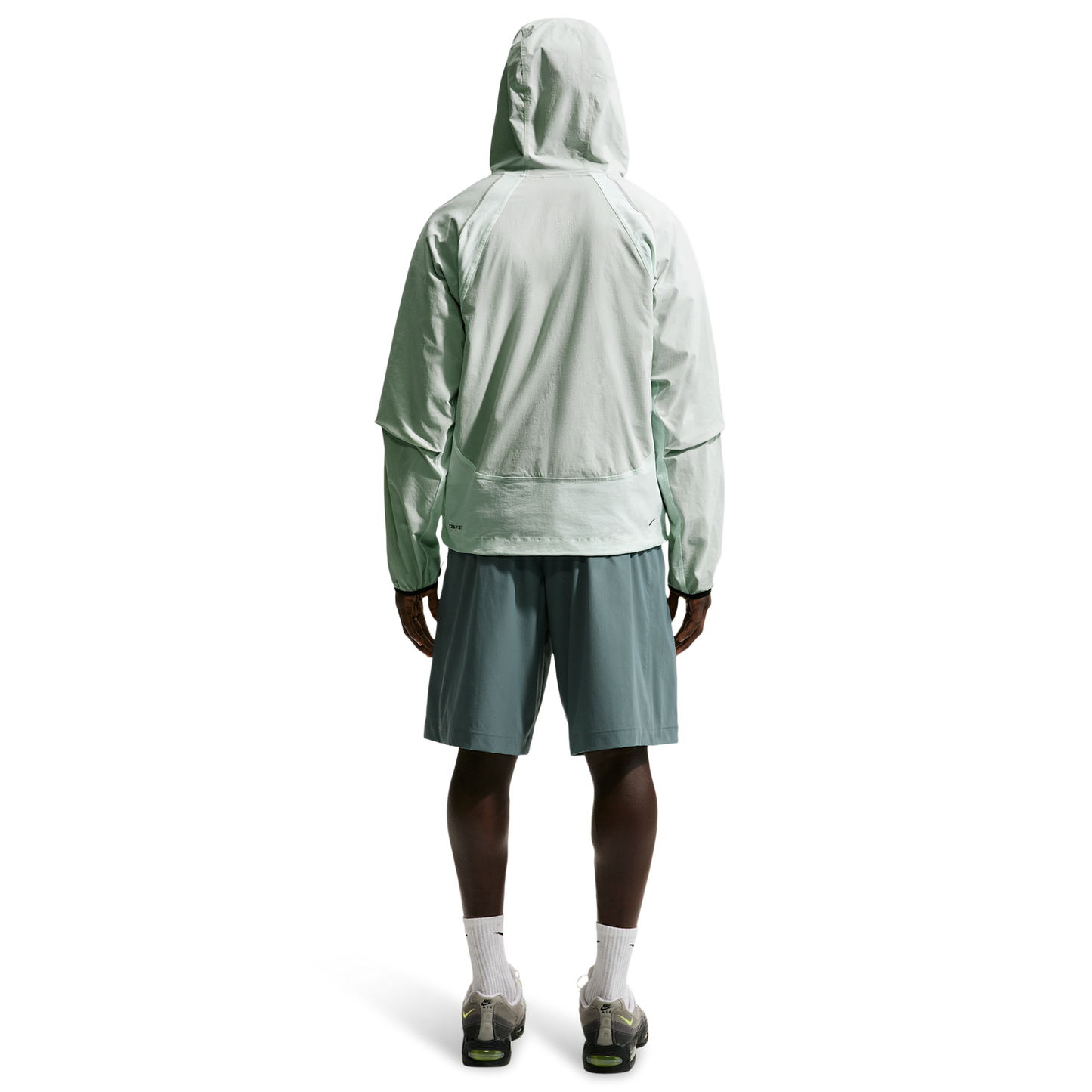 Nike Tech Drifit Woven CB FZ Windrunner Jacket - Men's - Light Silver/Black/Barely Green