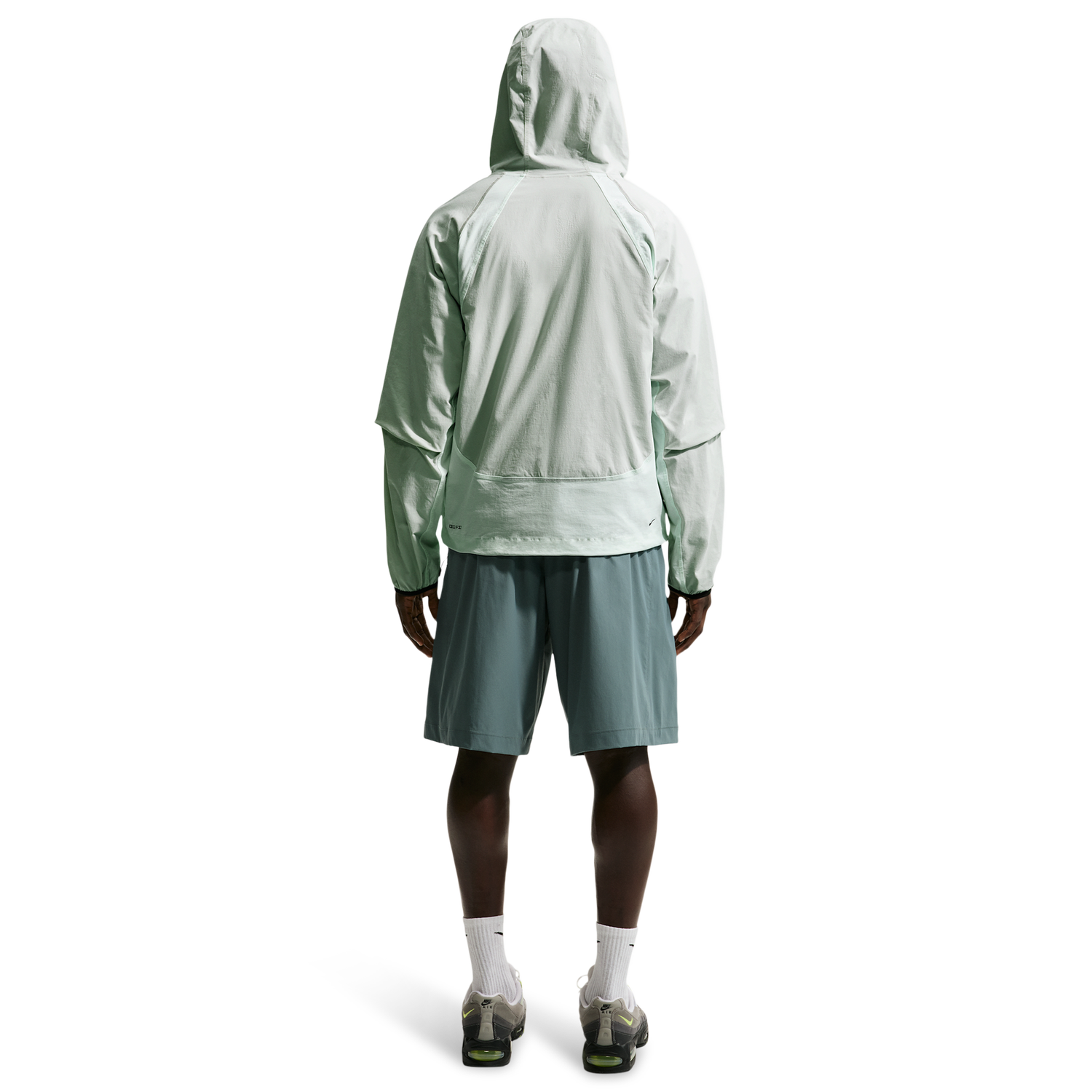 Nike Tech Drifit Woven CB FZ Windrunner Jacket - Men's - Light Silver/Black/Barely Green