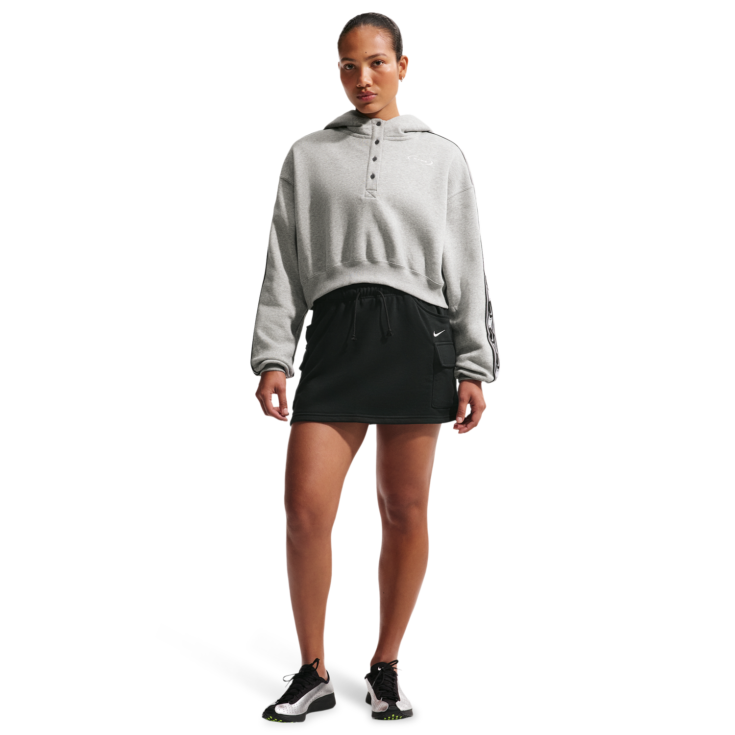 Nike NSW Phoenix Fleece Cargo Mini Skirt - Women's - Sail/Black
