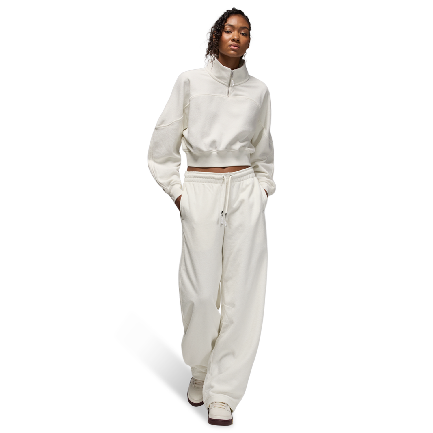 Jordan Flight Fleece Seasonal Barrel Pants - Women's - White/White