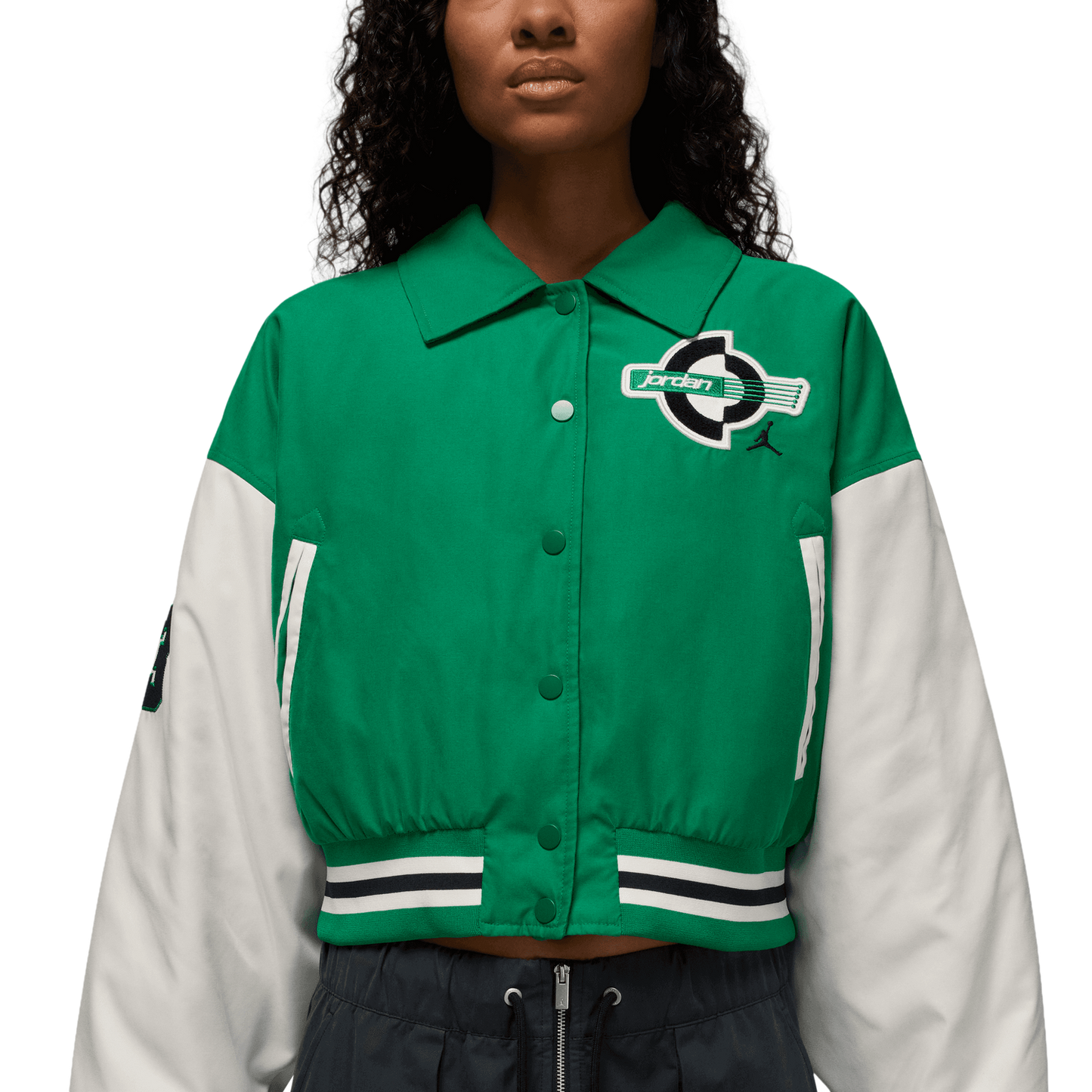 Jordan Brooklyn Varsity Filled Jacket - Women's - White/Green