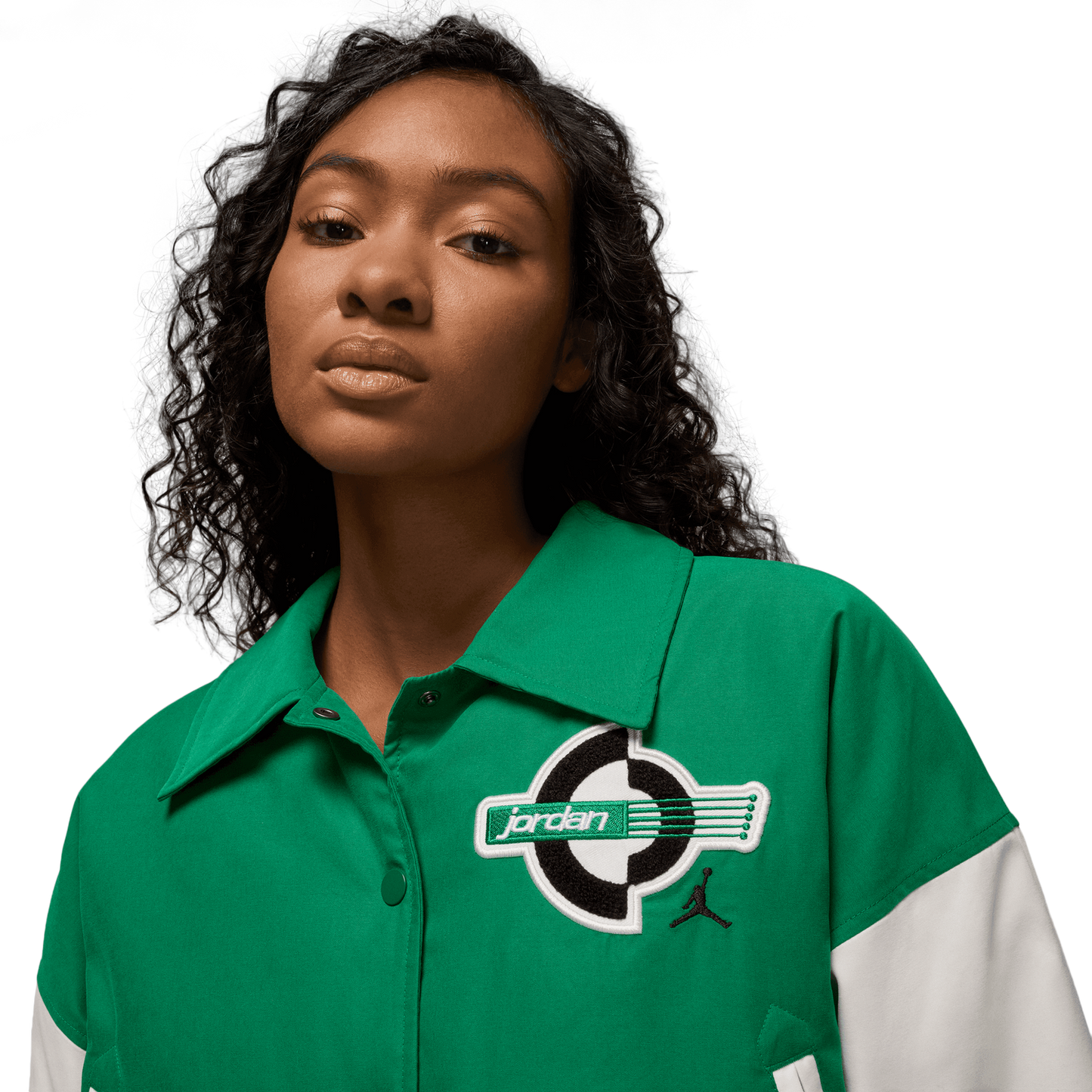 Jordan Brooklyn Varsity Filled Jacket - Women's - White/Green