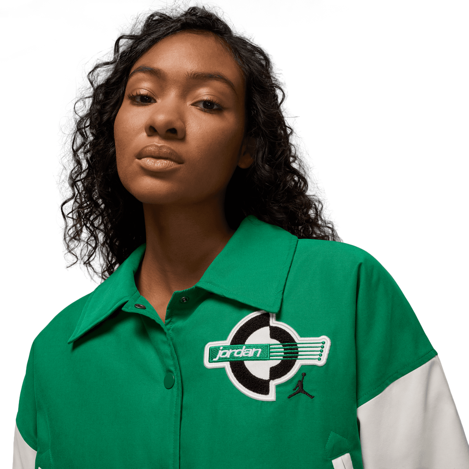 Jordan Brooklyn Varsity Filled Jacket - Women's - White/Green