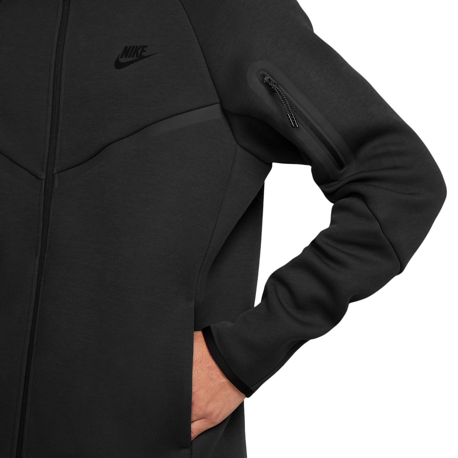 Nike Tech Fleece Full-Zip Windrunner Hoodie - Men's - Black/Black
