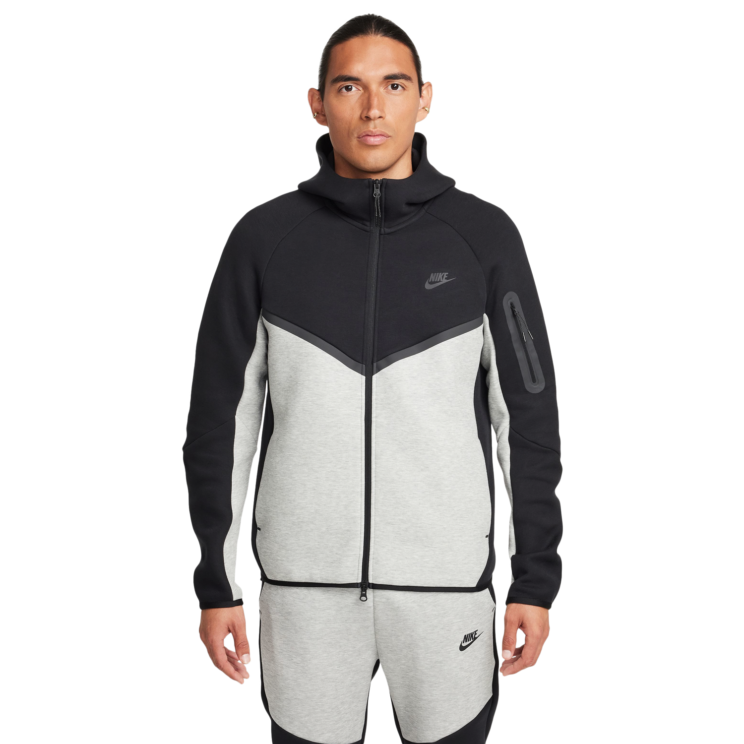 Nike Tech Fleece Full-Zip Windrunner Hoodie - Men's - Black/Grey