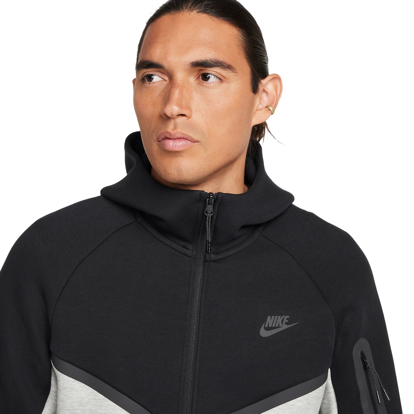 Nike Tech Fleece Full-Zip Windrunner Hoodie - Men's - Black/Grey