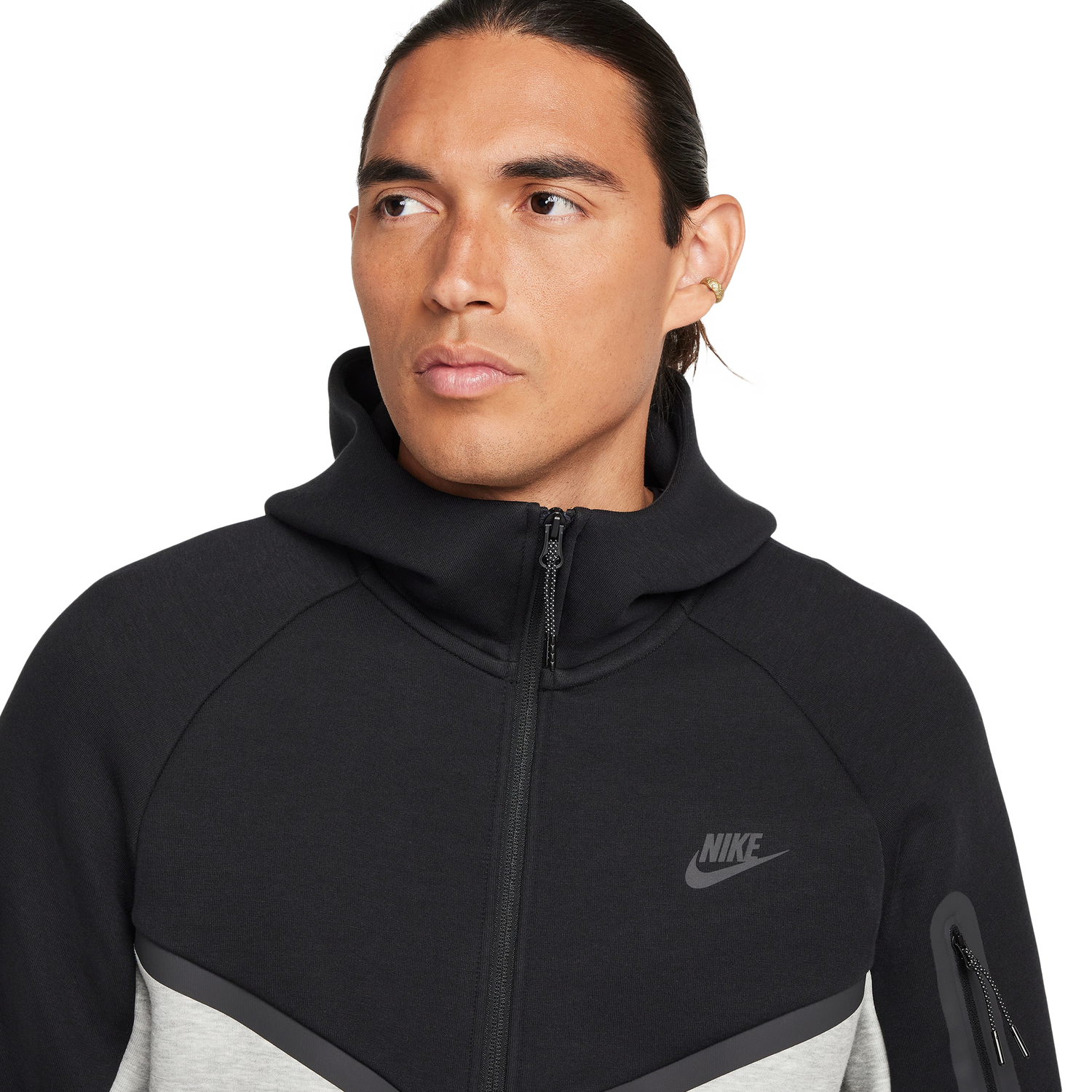 Nike Tech Fleece Full-Zip Windrunner Hoodie - Men's - Black/Grey