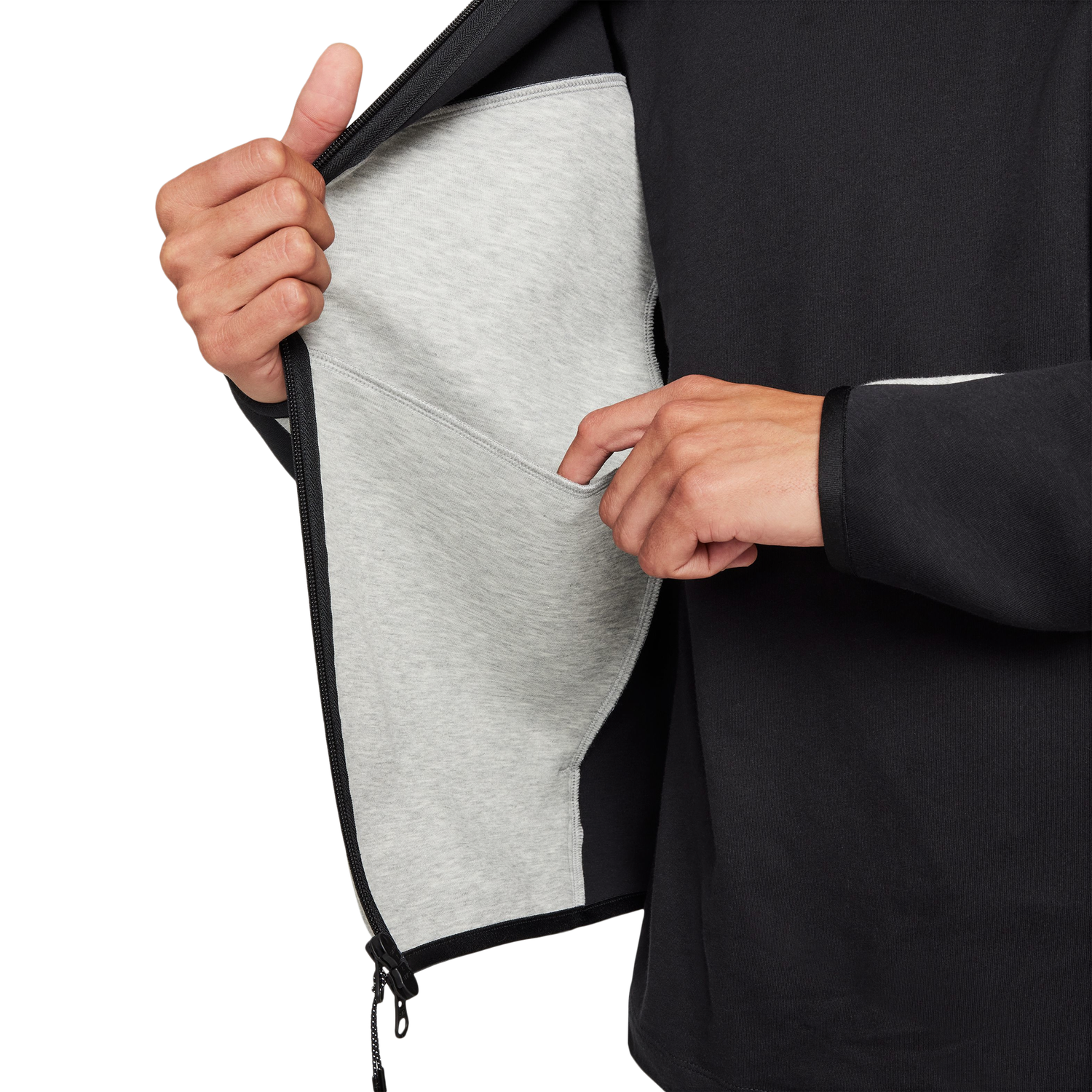 Nike Tech Fleece Full-Zip Windrunner Hoodie - Men's - Black/Grey