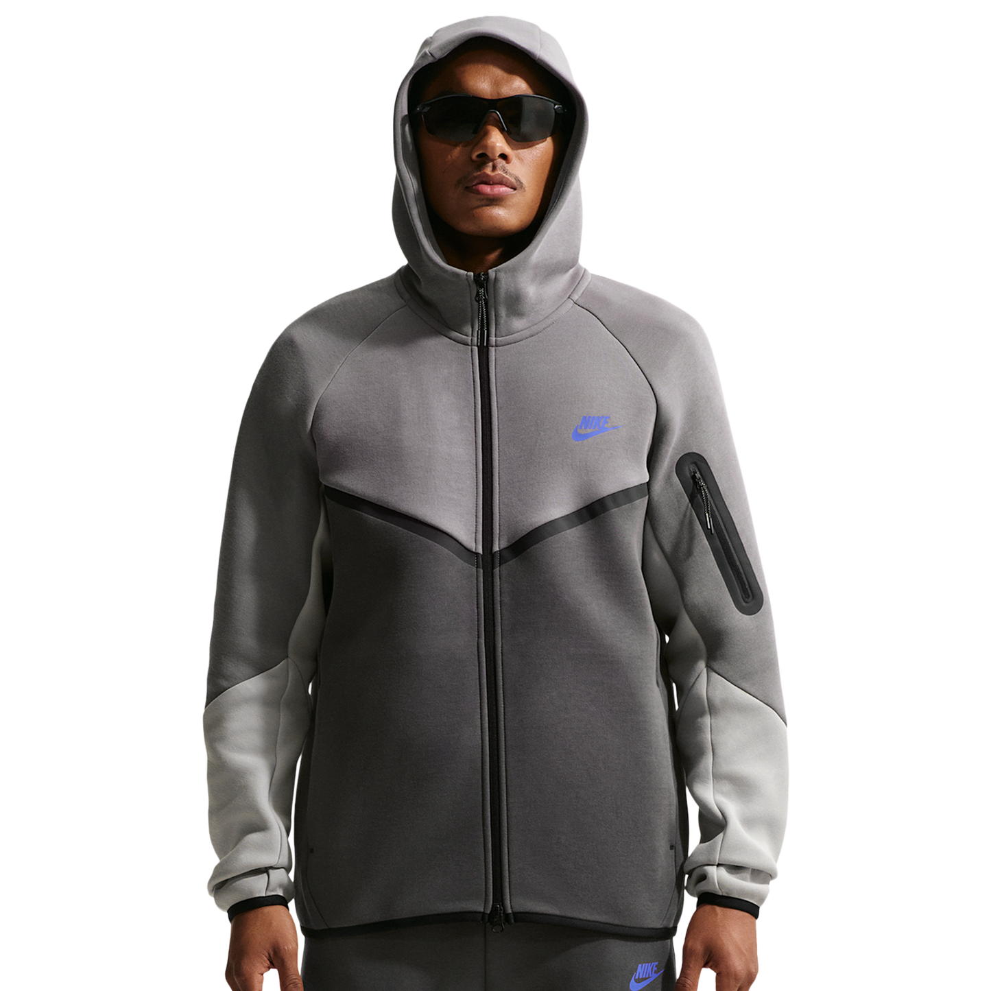 Nike Tech Fleece Full-Zip Windrunner Hoodie - Men's - Pencil Point/Medium Ash/College Grey