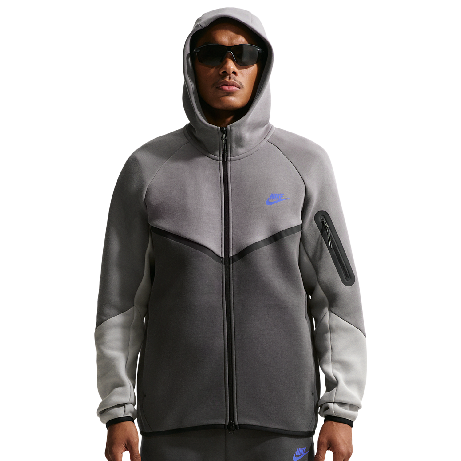 Nike Tech Fleece Full-Zip Windrunner Hoodie - Men's - Pencil Point/Medium Ash/College Grey