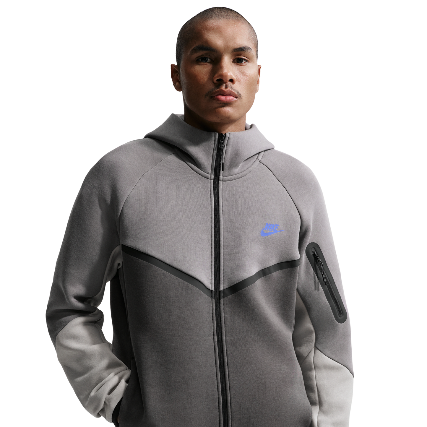 Nike Tech Fleece Full-Zip Windrunner Hoodie - Men's - Pencil Point/Medium Ash/College Grey