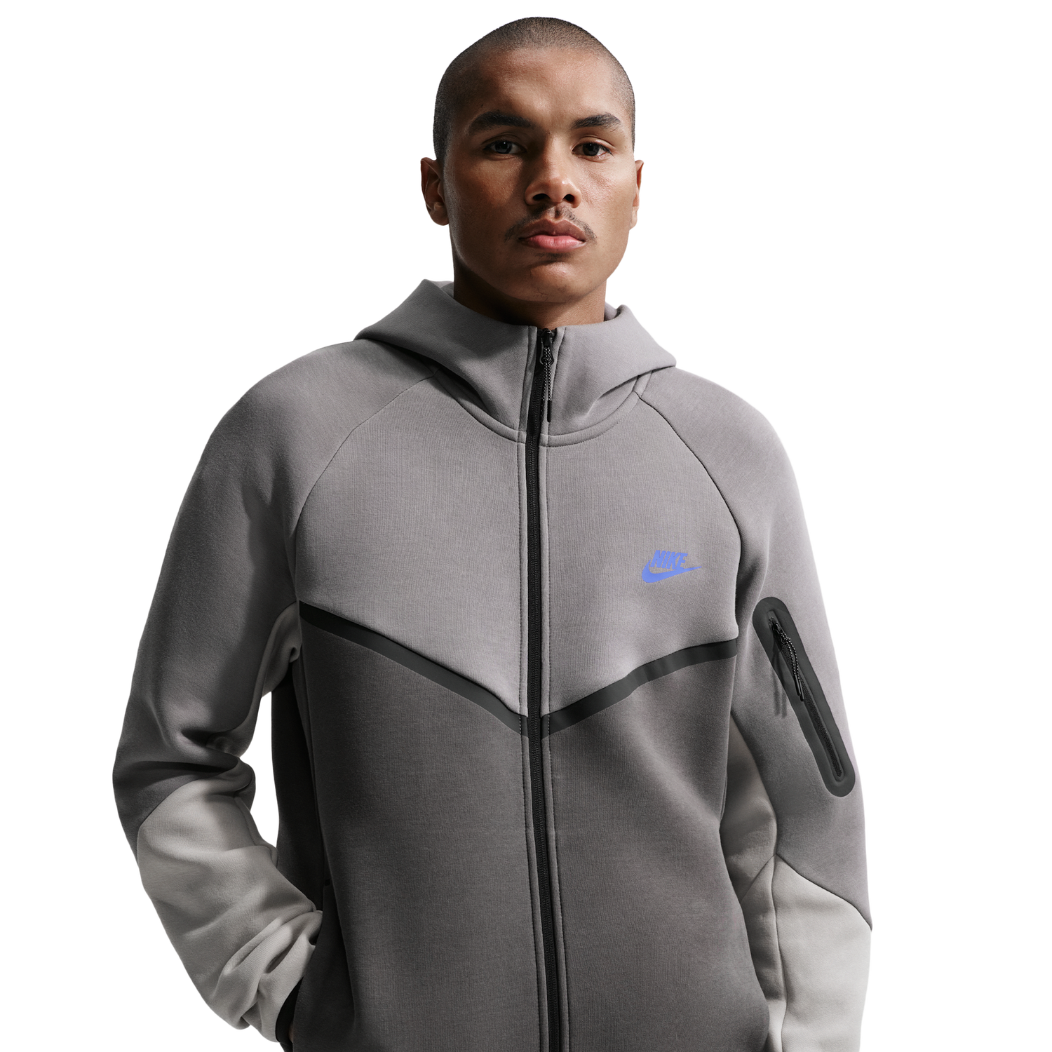 Nike Tech Fleece Full-Zip Windrunner Hoodie - Men's - Pencil Point/Medium Ash/College Grey