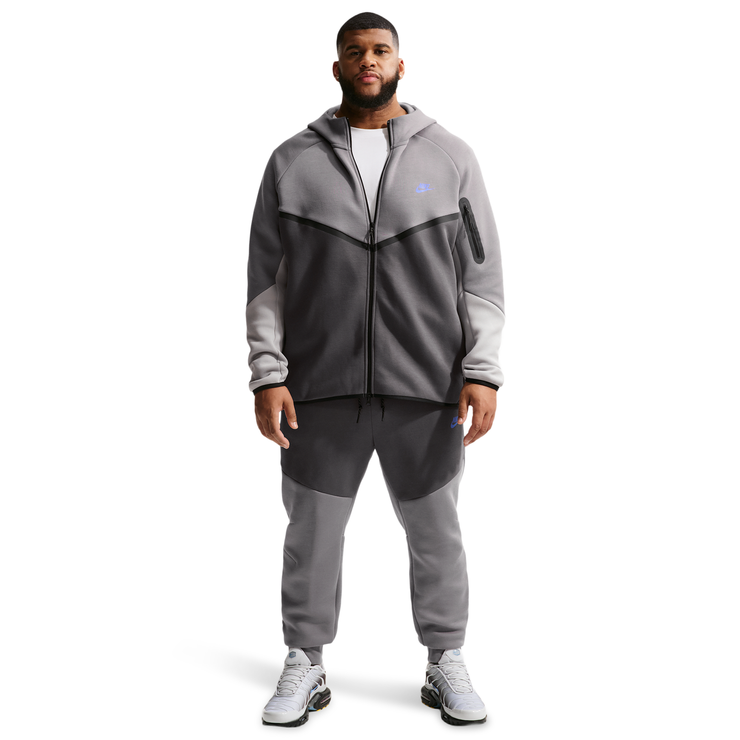 Nike Tech Fleece Full-Zip Windrunner Hoodie - Men's - Pencil Point/Medium Ash/College Grey