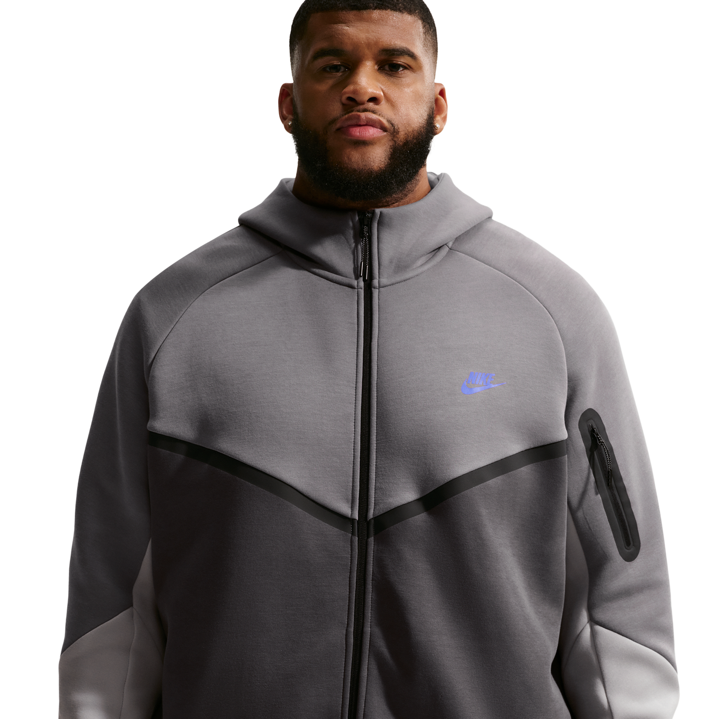 Nike Tech Fleece Full-Zip Windrunner Hoodie - Men's - Pencil Point/Medium Ash/College Grey