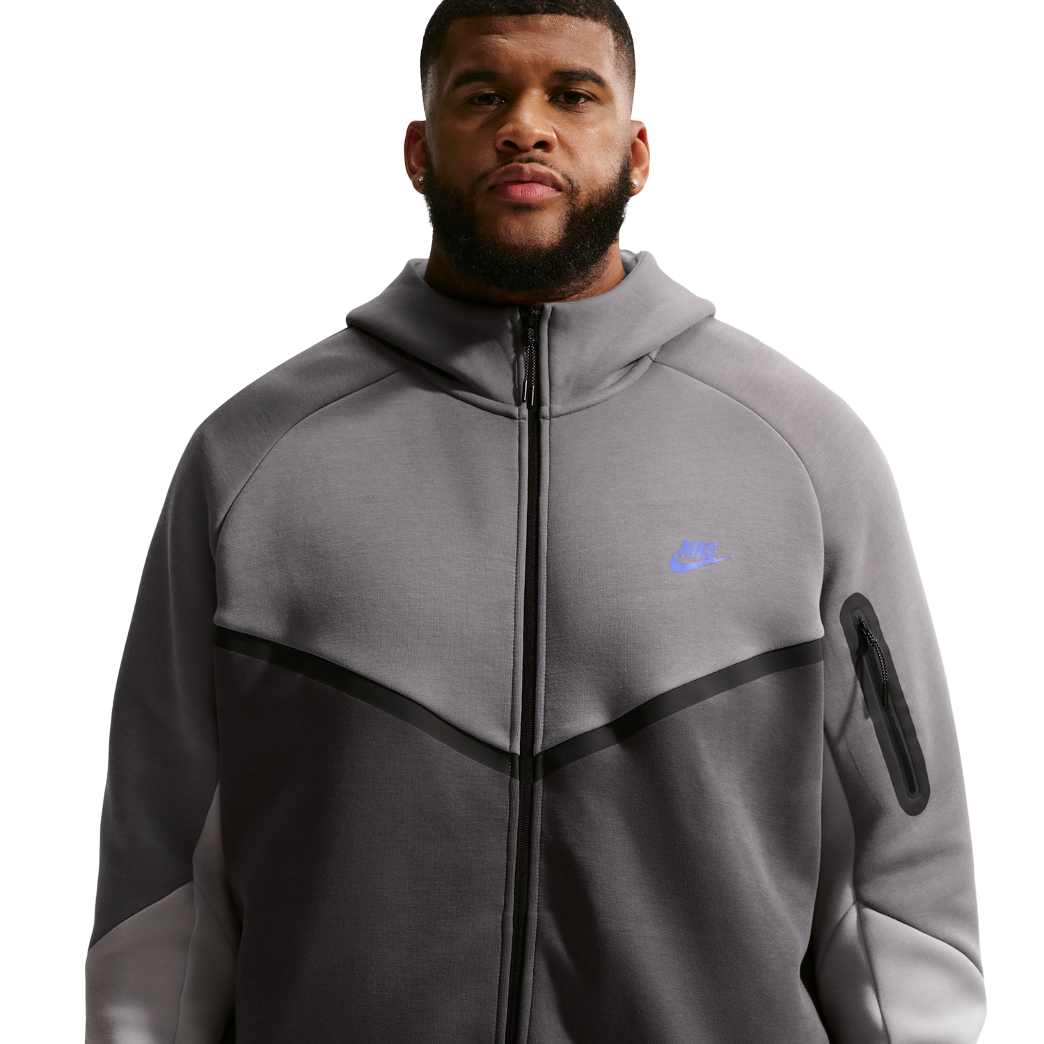 Nike Tech Fleece Full-Zip Windrunner Hoodie - Men's - Pencil Point/Medium Ash/College Grey
