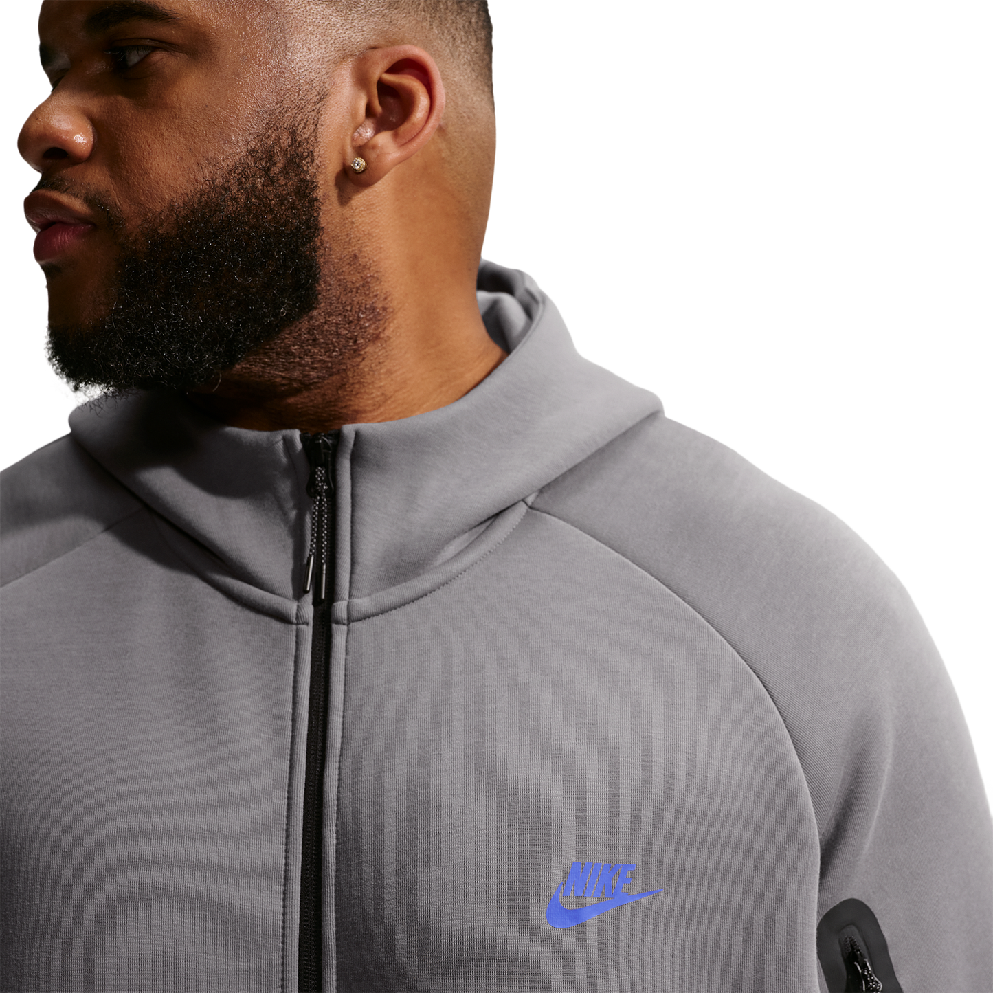 Nike Tech Fleece Full-Zip Windrunner Hoodie - Men's - Pencil Point/Medium Ash/College Grey
