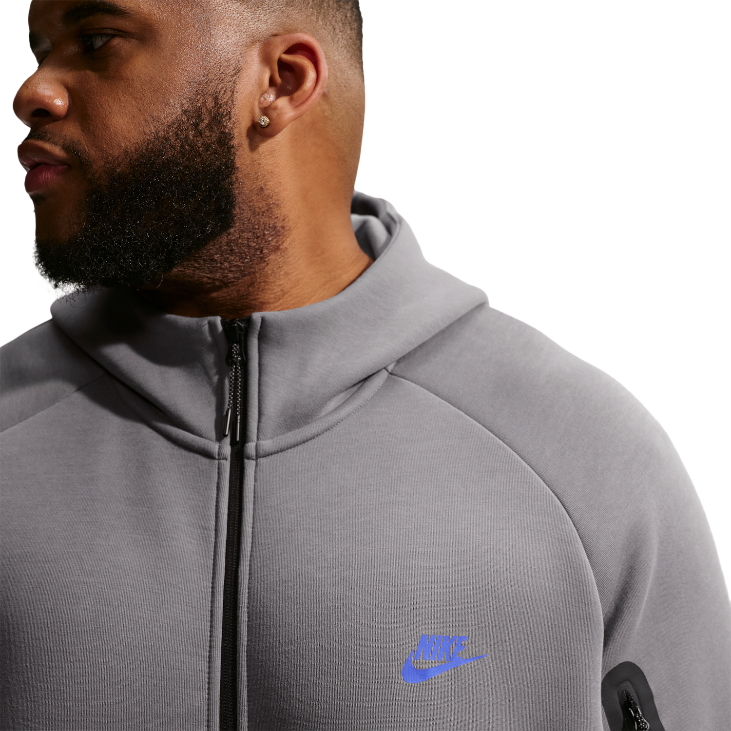 Nike Tech Fleece Full-Zip Windrunner Hoodie - Men's - Pencil Point/Medium Ash/College Grey