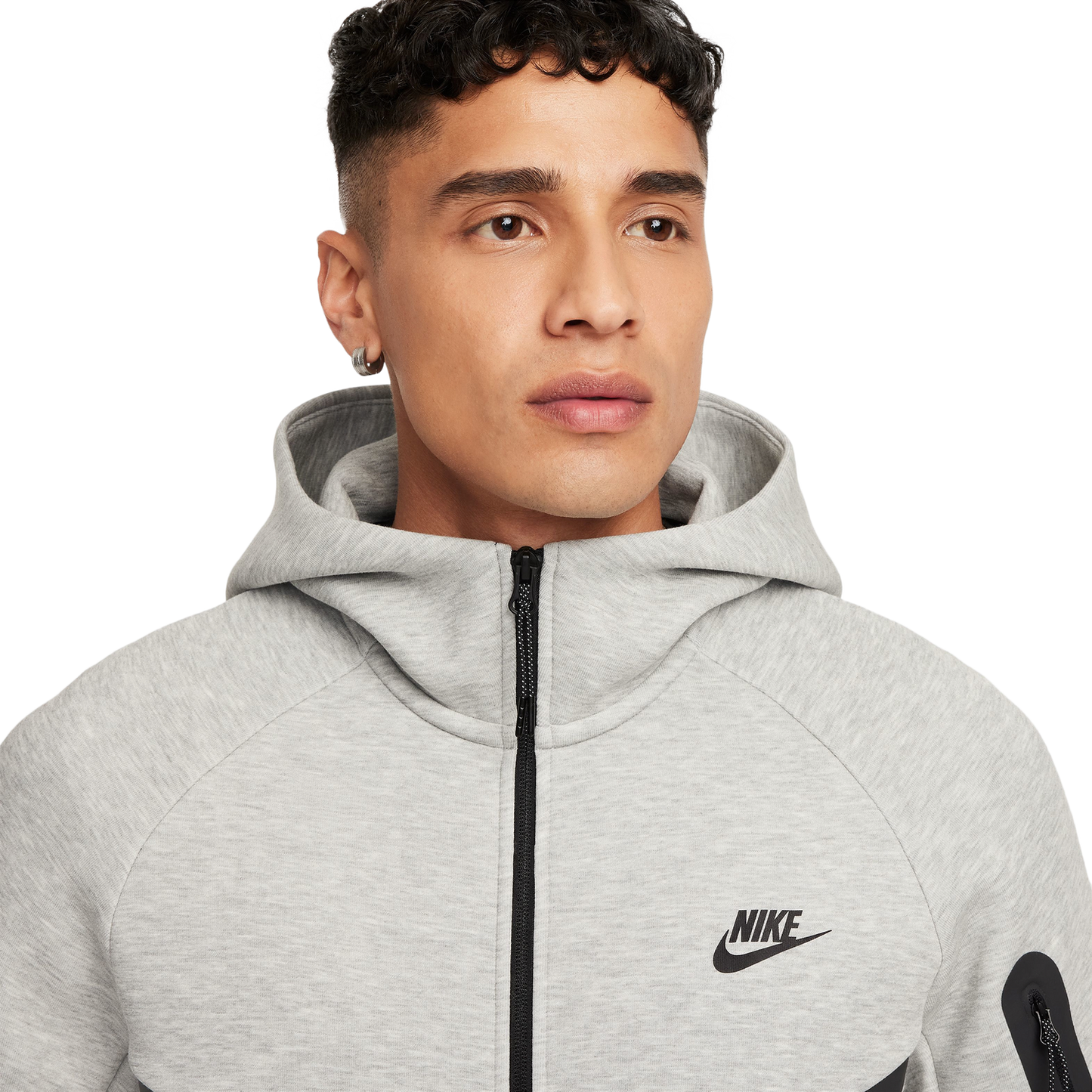 Nike Tech Fleece Full-Zip Windrunner Hoodie - Men's - Black/Dark Grey Heather
