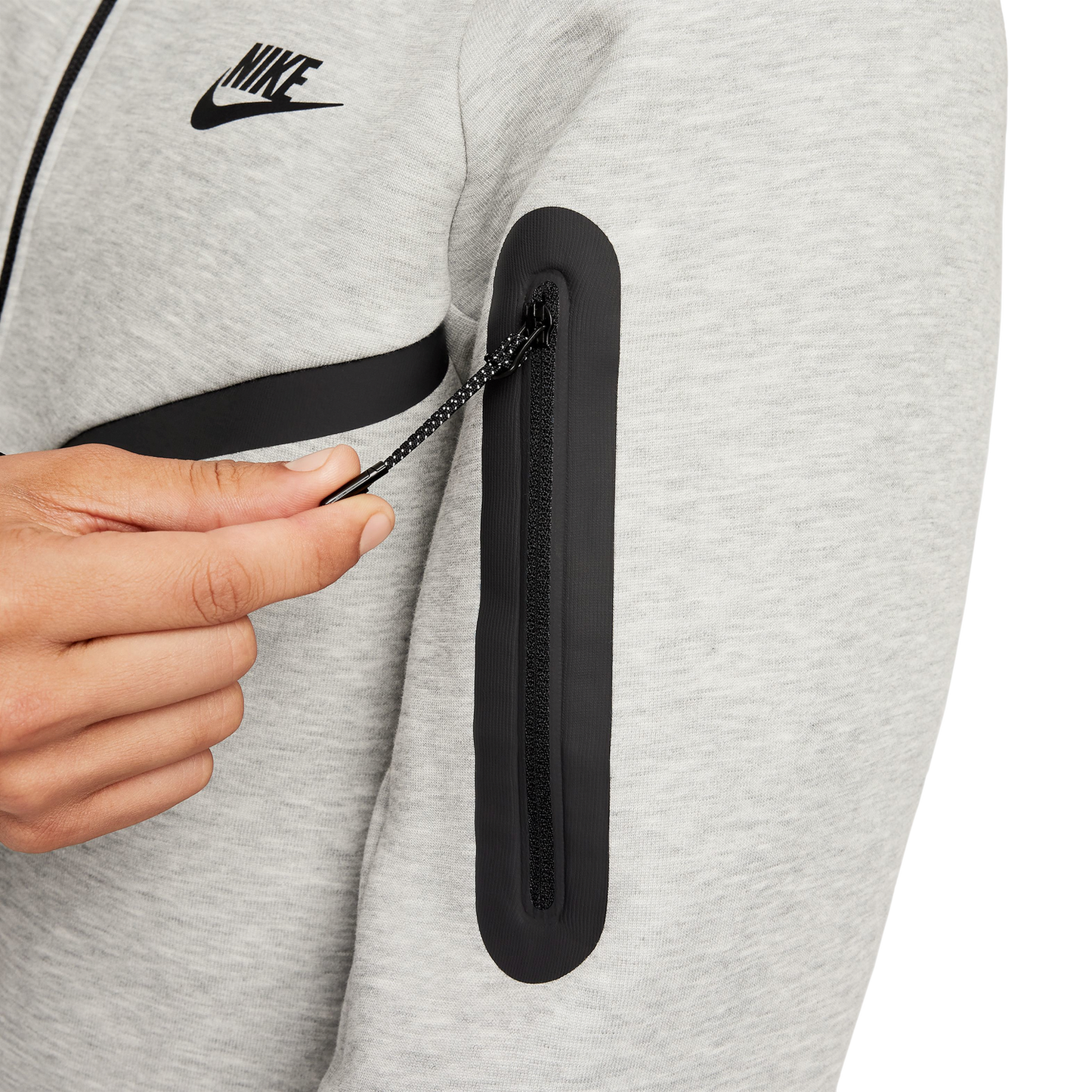 Nike Tech Fleece Full-Zip Windrunner Hoodie - Men's - Black/Dark Grey Heather