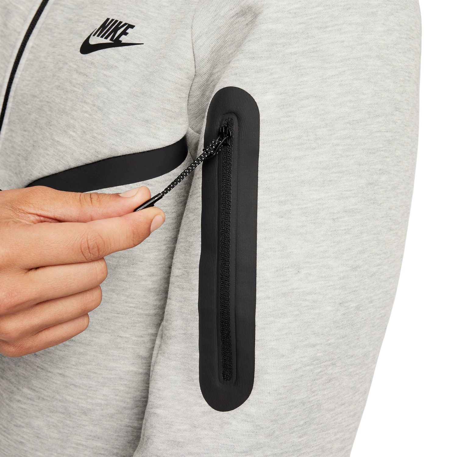 Nike Tech Fleece Full-Zip Windrunner Hoodie - Men's - Black/Dark Grey Heather