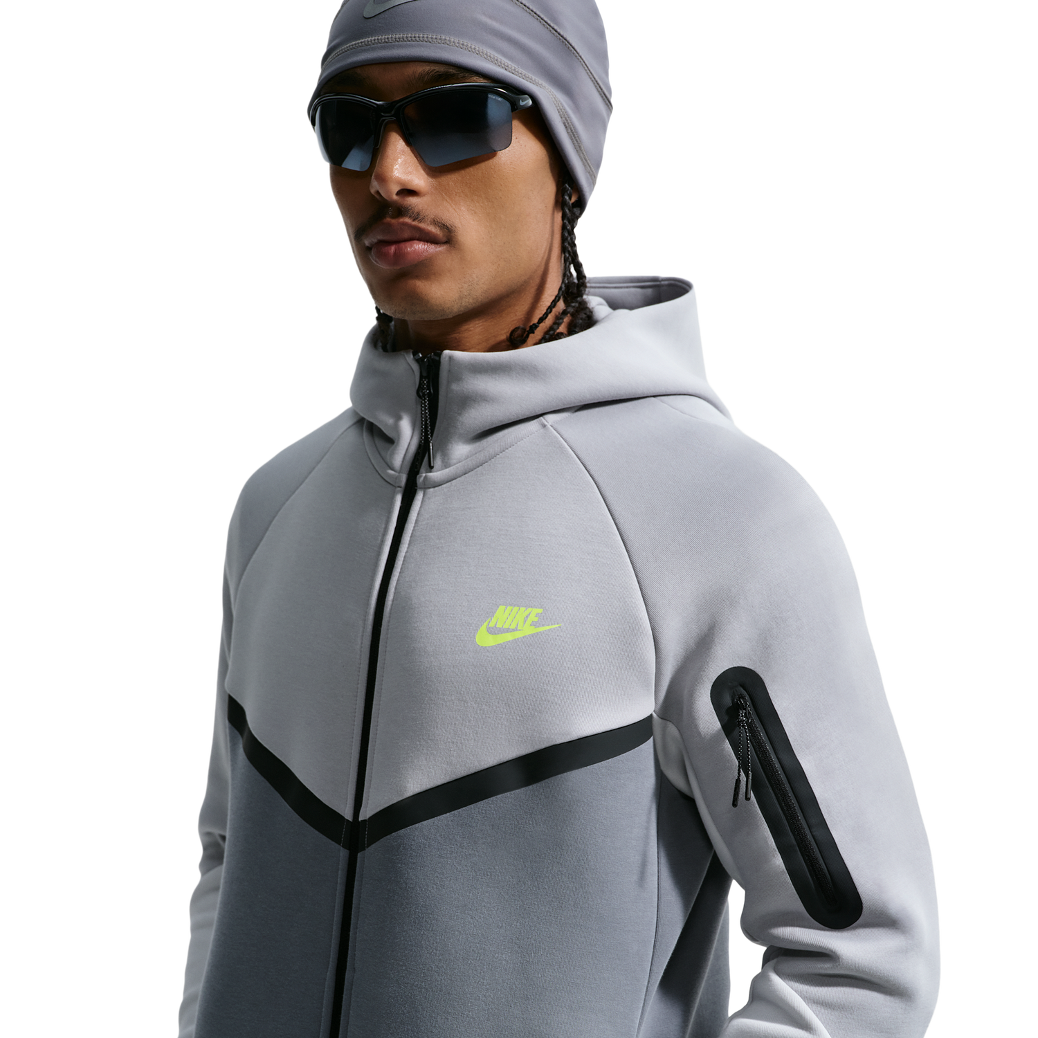 Nike Tech Fleece Full-Zip Windrunner Hoodie - Men's - Lt Smoke Grey/Cool Grey/Photon Dust