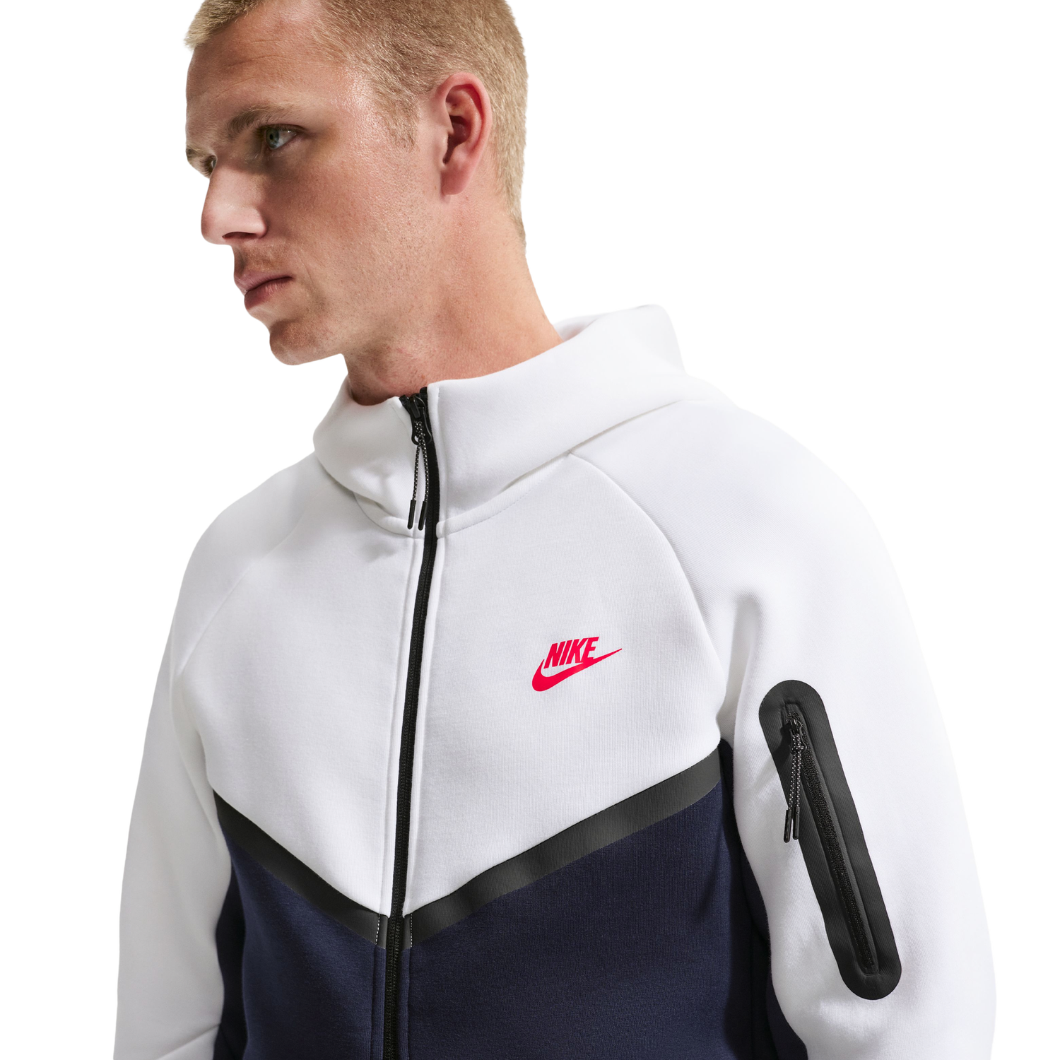 Nike Tech Fleece Full-Zip Windrunner Hoodie - Men's - Obsidian/White