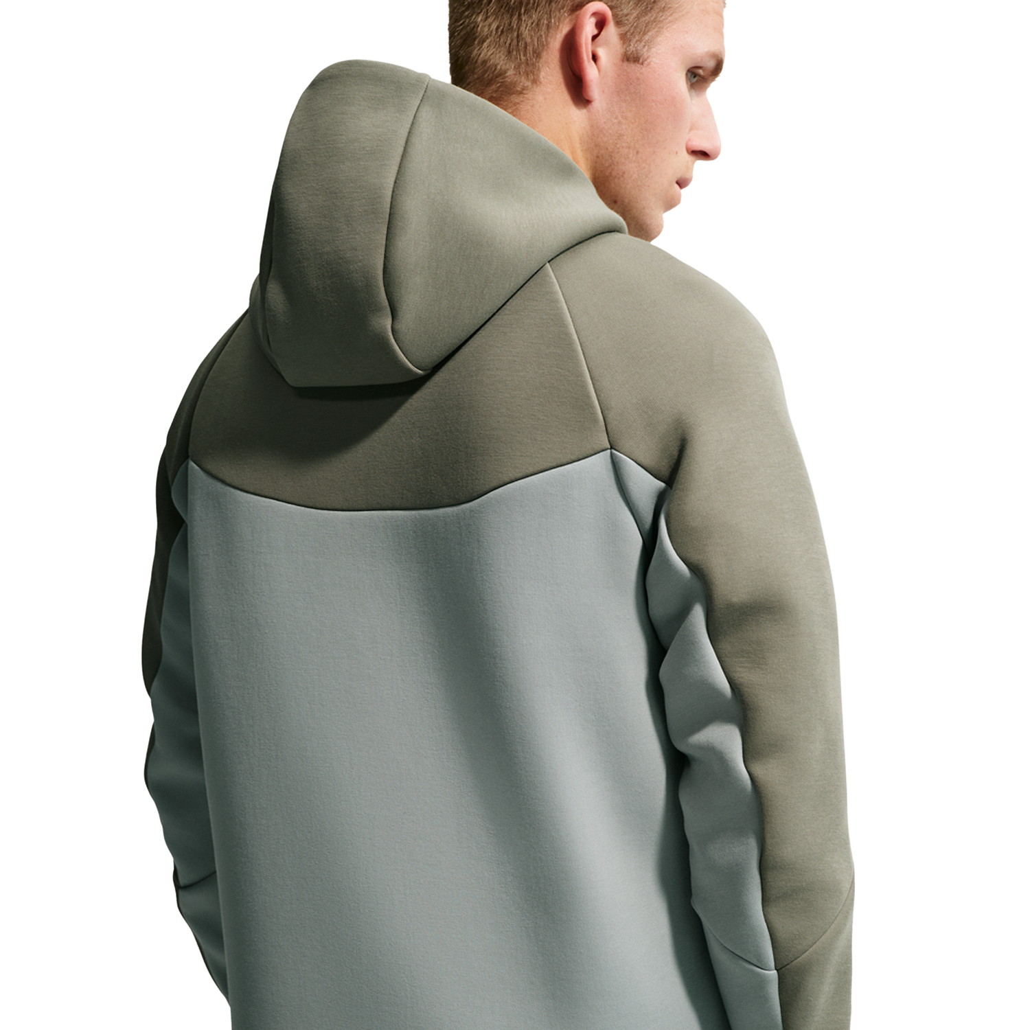 Nike Tech Fleece Full-Zip Windrunner Hoodie - Men's - Light Pumice/Black/Silver Sage