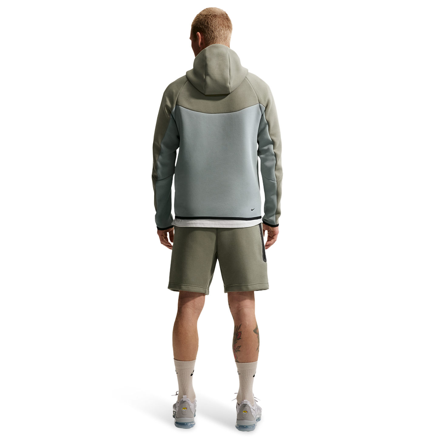 Nike Tech Fleece Full-Zip Windrunner Hoodie - Men's - Light Pumice/Black/Silver Sage