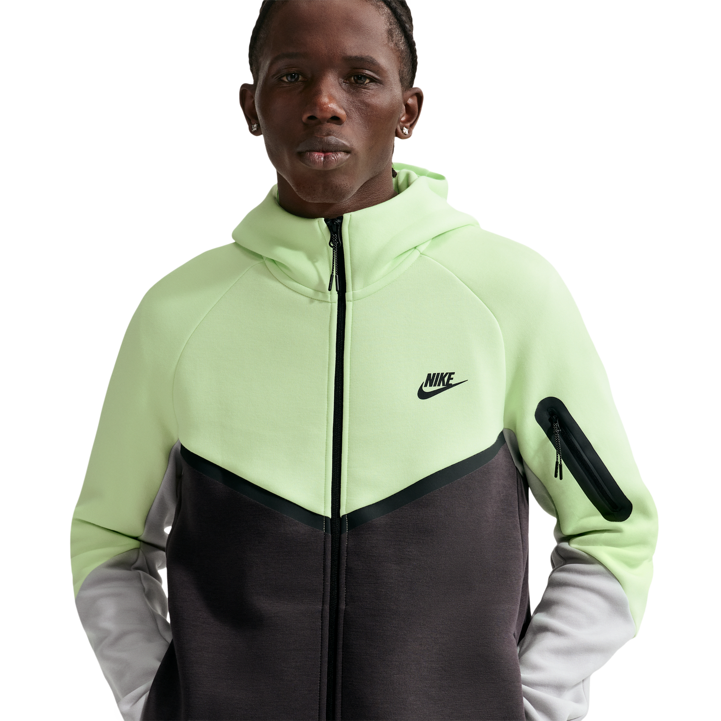 Nike Tech Fleece Full-Zip Windrunner Hoodie - Men's - Lt Liquid Lime/Anthracite/Lt Smoke Grey