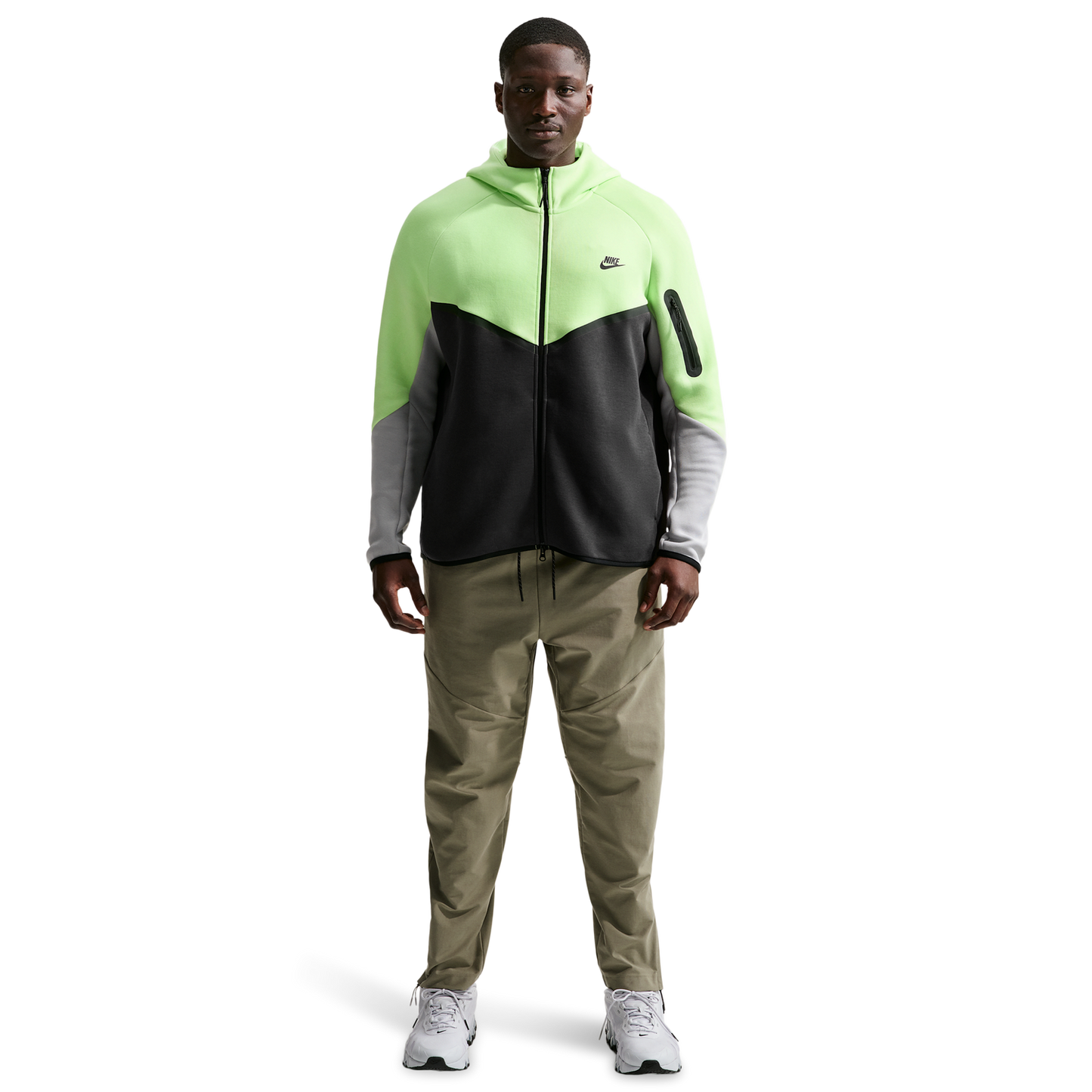 Nike Tech Fleece Full-Zip Windrunner Hoodie - Men's - Lt Liquid Lime/Anthracite/Lt Smoke Grey