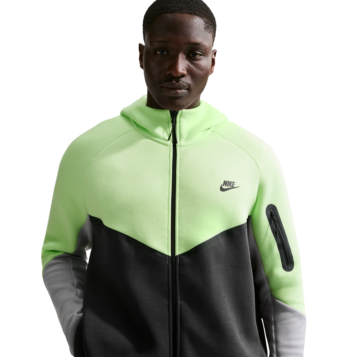 Nike Tech Fleece Full-Zip Windrunner Hoodie - Men's - Lt Liquid Lime/Anthracite/Lt Smoke Grey