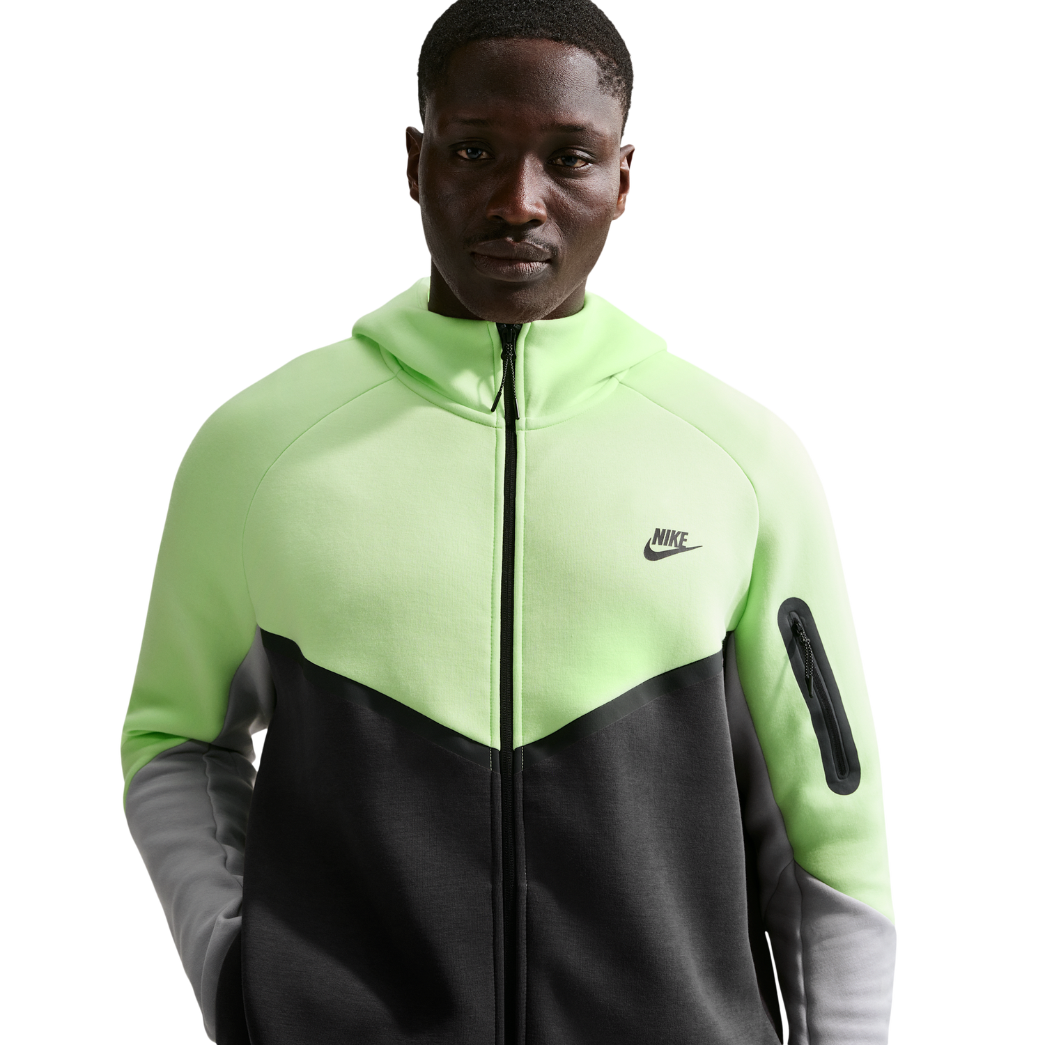 Nike Tech Fleece Full-Zip Windrunner Hoodie - Men's - Lt Liquid Lime/Anthracite/Lt Smoke Grey