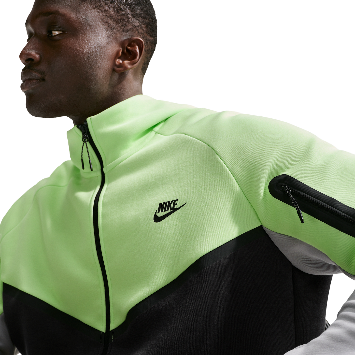Nike Tech Fleece Full-Zip Windrunner Hoodie - Men's - Lt Liquid Lime/Anthracite/Lt Smoke Grey