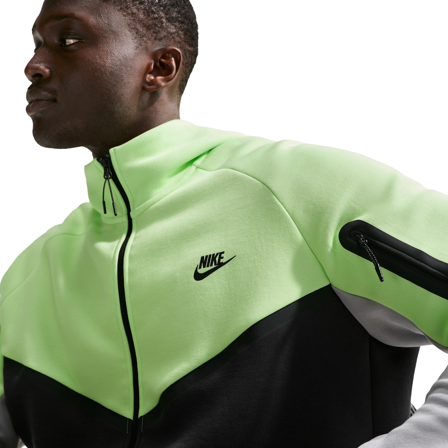 Nike Tech Fleece Full-Zip Windrunner Hoodie - Men's - Lt Liquid Lime/Anthracite/Lt Smoke Grey