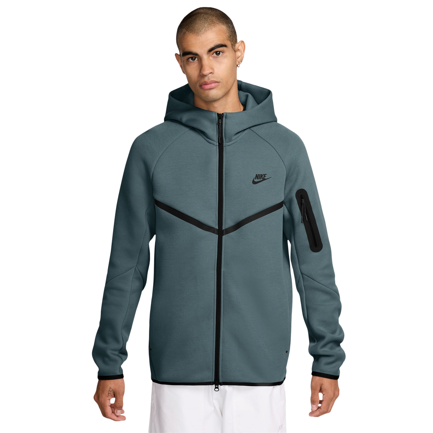 Nike Tech Fleece Full-Zip Windrunner Hoodie - Men's - Black/Green