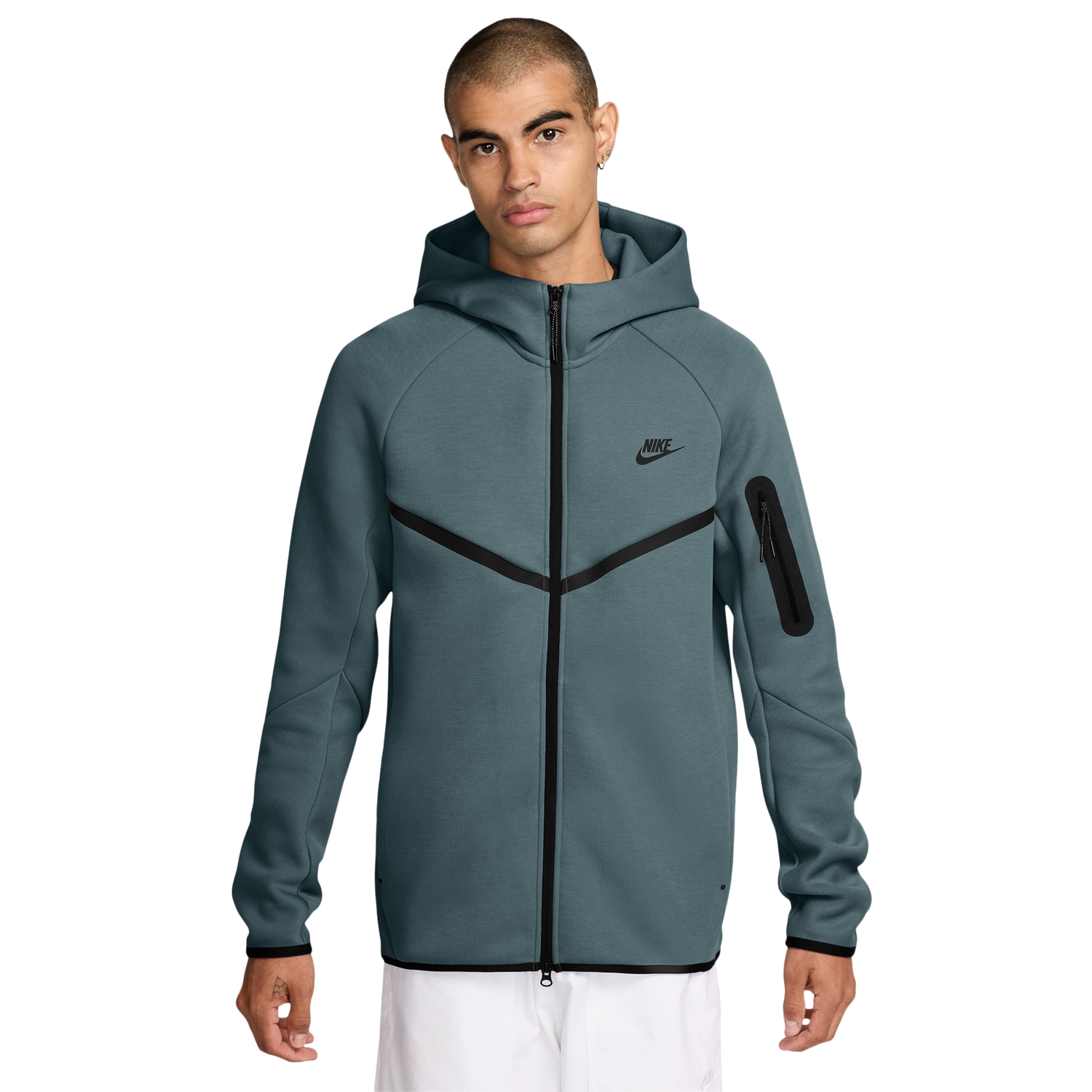 Nike Tech Fleece Full-Zip Windrunner Hoodie - Men's - Black/Green