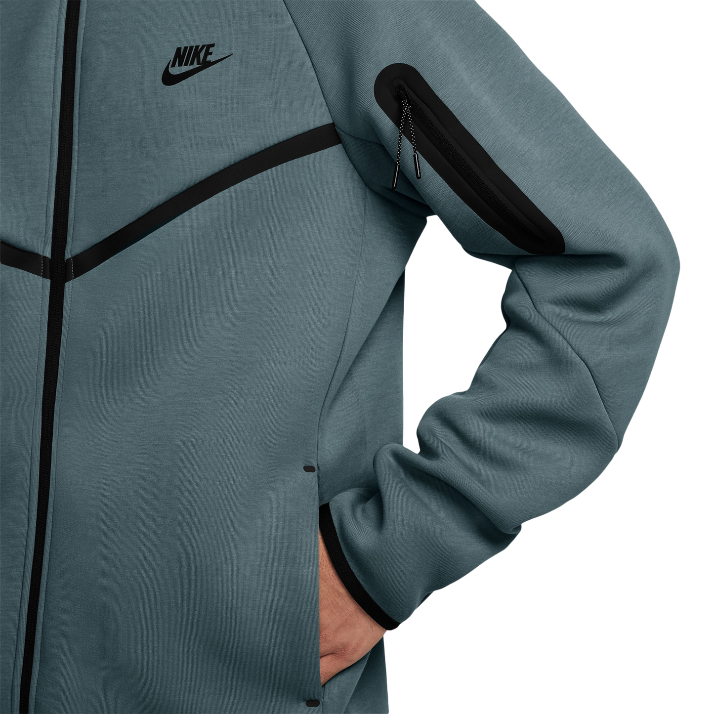 Nike Tech Fleece Full-Zip Windrunner Hoodie - Men's - Black/Green