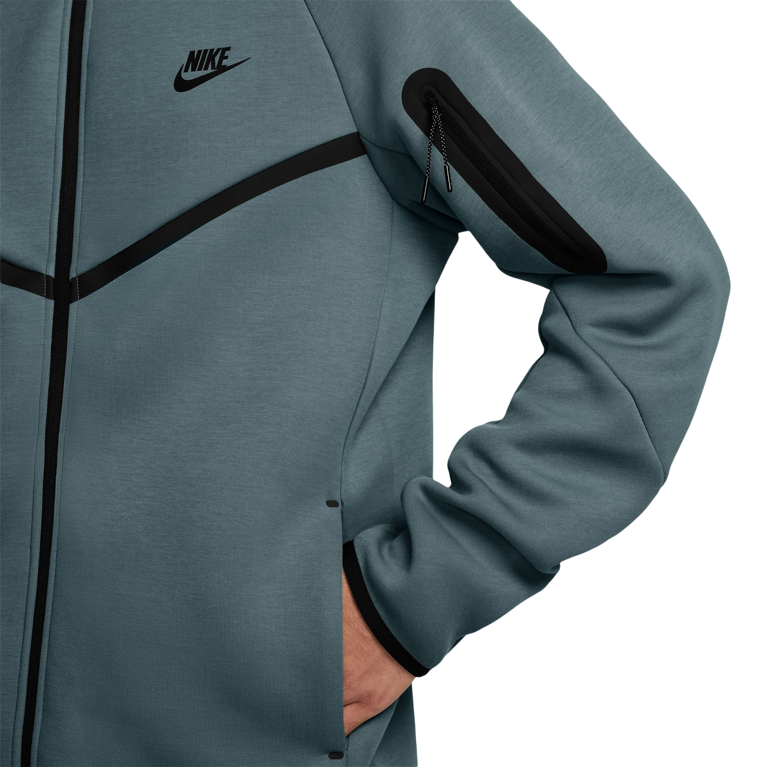 Nike Tech Fleece Full-Zip Windrunner Hoodie - Men's - Black/Green