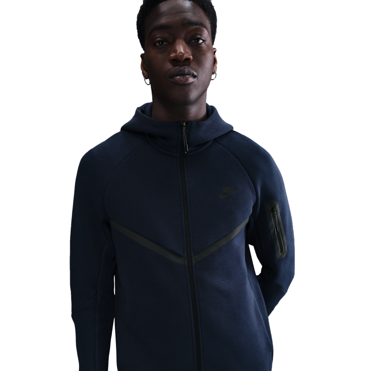 Nike Tech Fleece Full-Zip Windrunner Hoodie - Men's - Black/Obsidian
