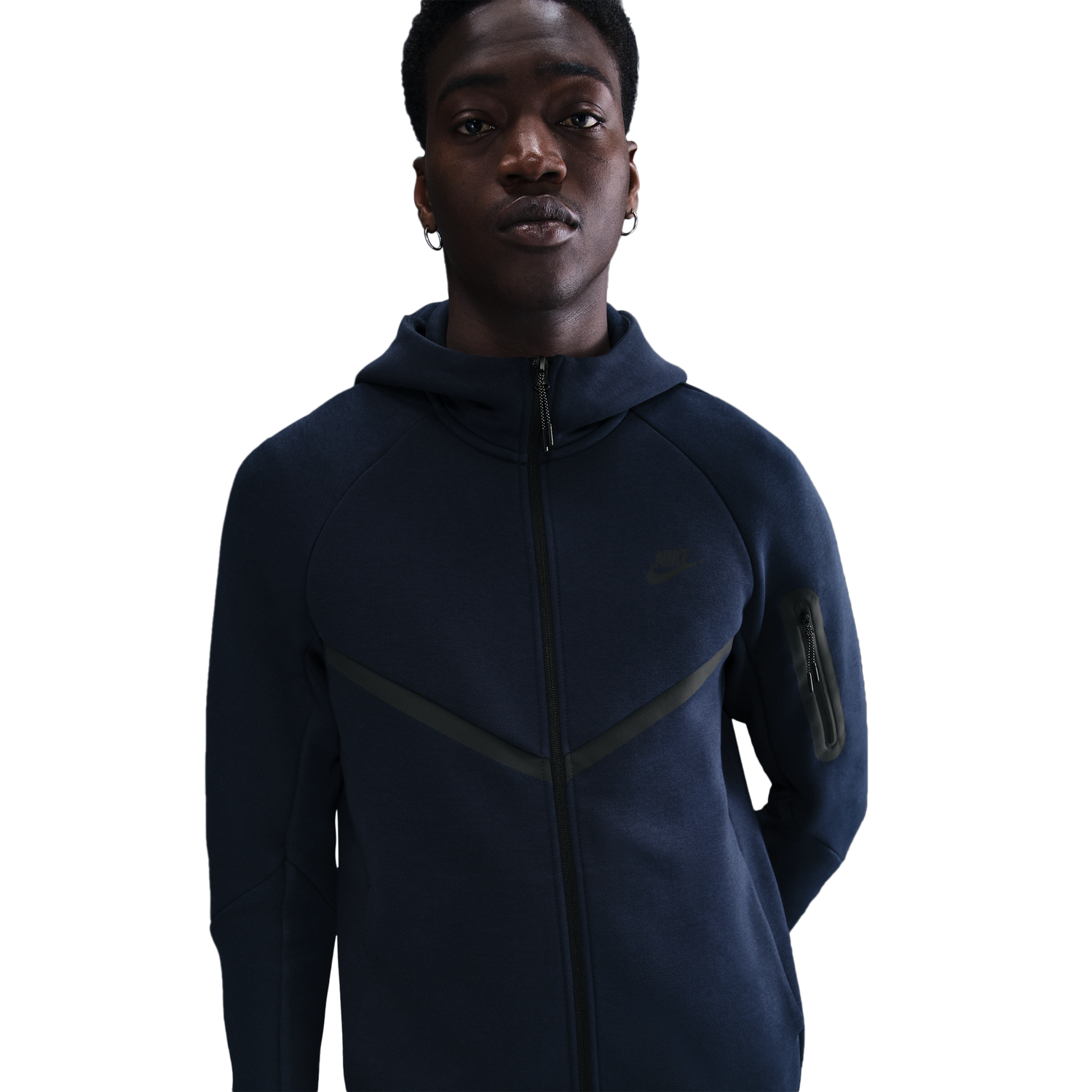 Nike Tech Fleece Full-Zip Windrunner Hoodie - Men's - Black/Obsidian