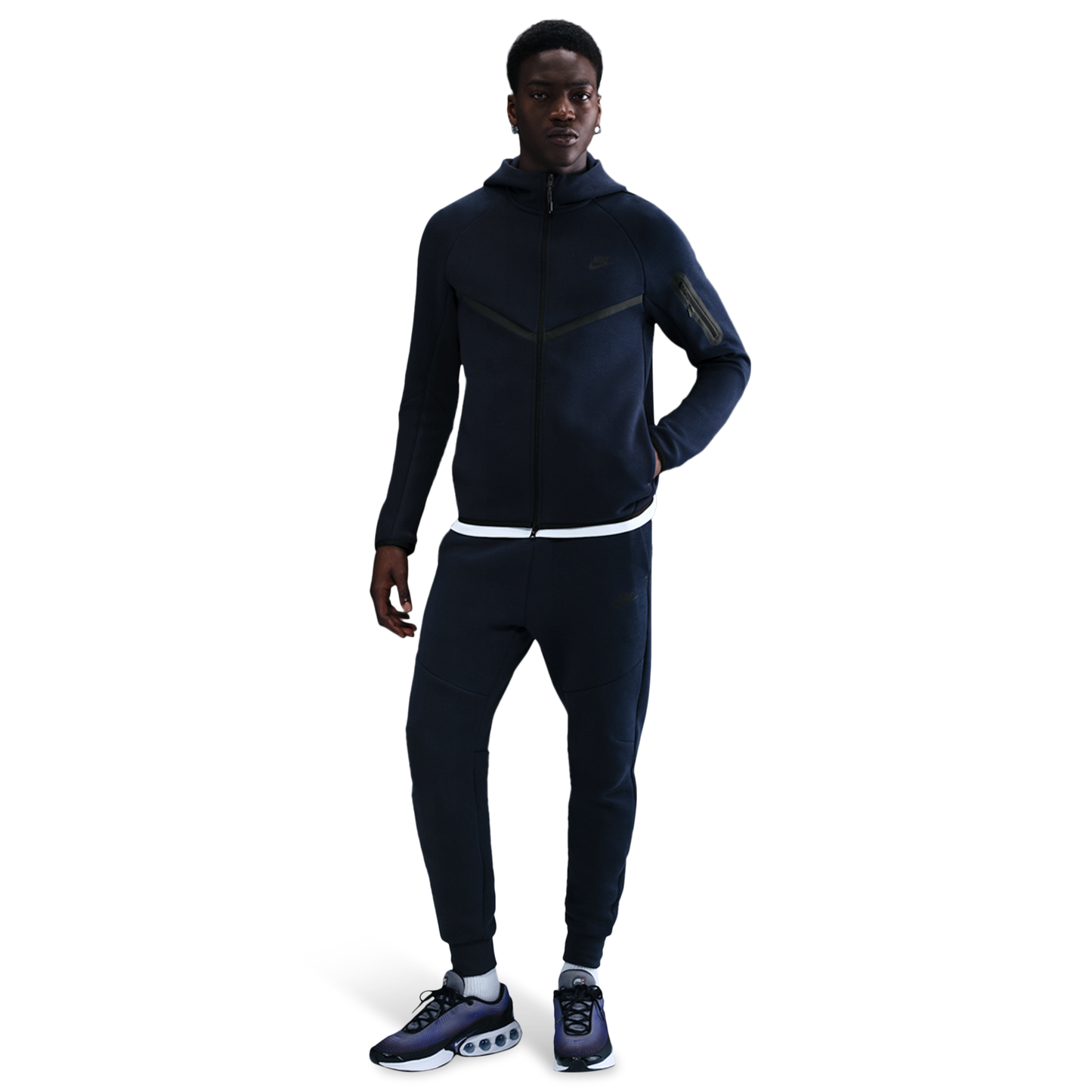 Nike Tech Fleece Full-Zip Windrunner Hoodie - Men's - Black/Obsidian