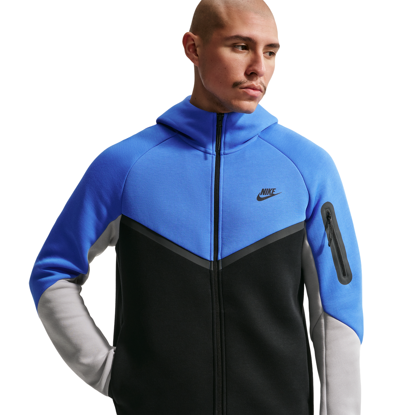Nike Tech Fleece Full-Zip Windrunner Hoodie - Men's - Blue Crystal/Black/Lt Smoke Grey